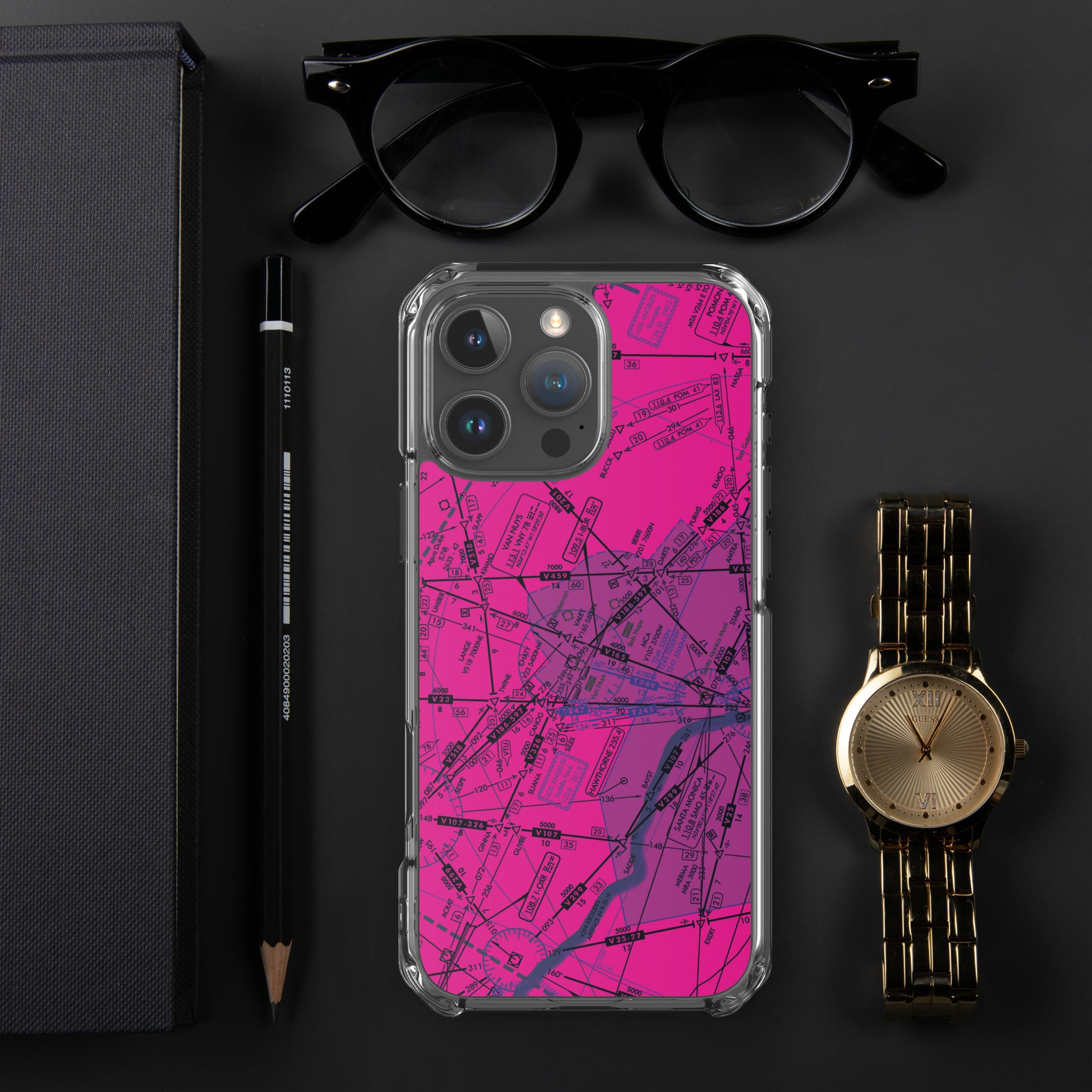 Enroute Low Altitude Chart clear case for iPhone (ELUS3/pink)