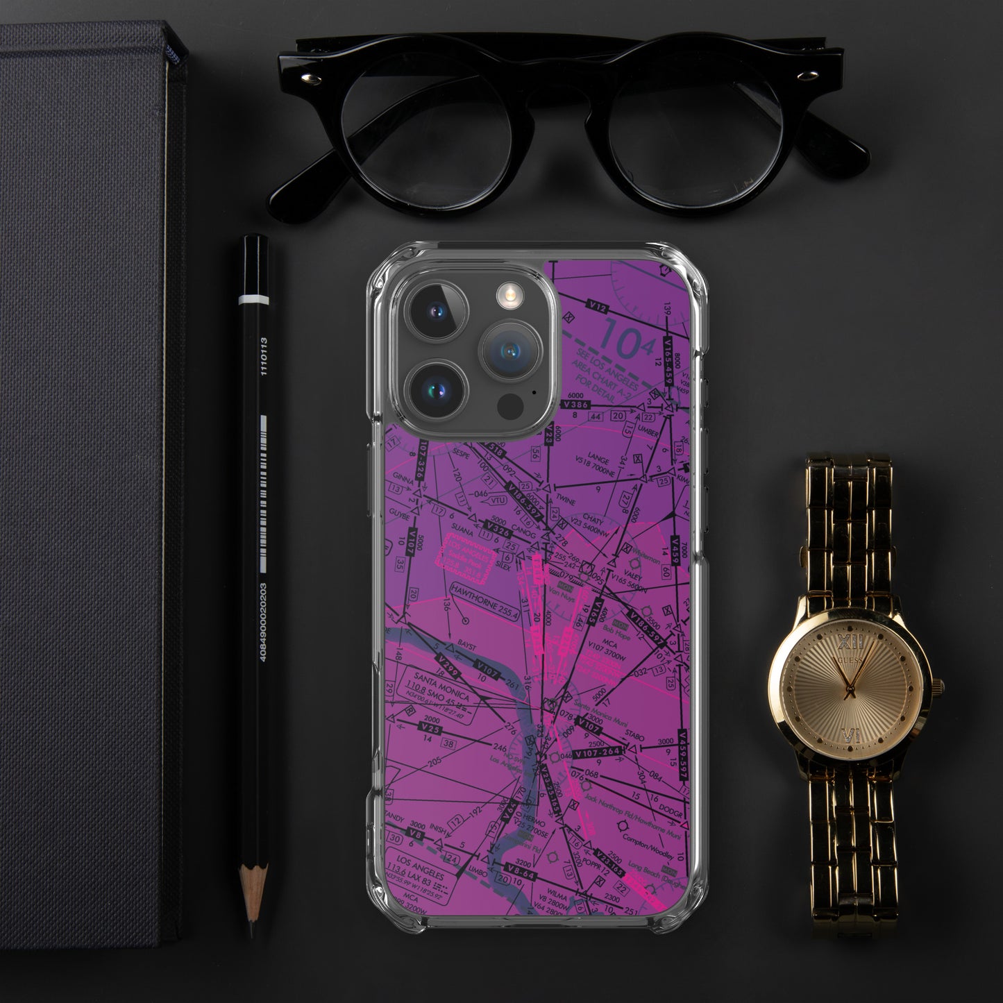 Enroute Low Altitude Chart clear case for iPhone (ELUS3/purple)