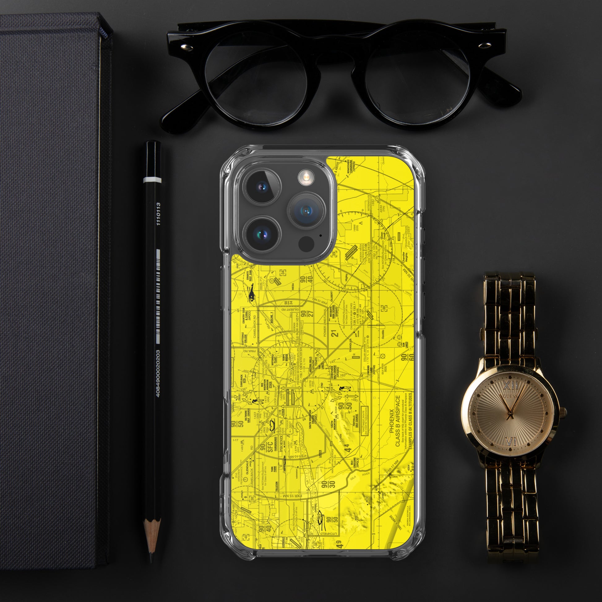 Phoenix TAC Chart clear case for iPhone (yellow)