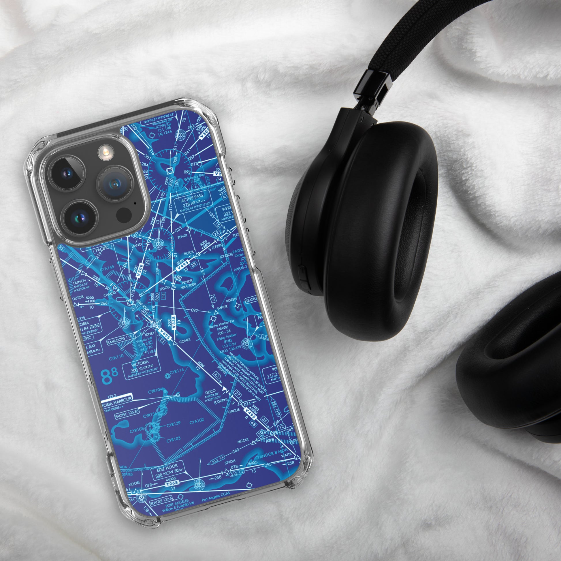 Enroute Low Altitude Chart clear case for iPhone (ELUS1/blue)