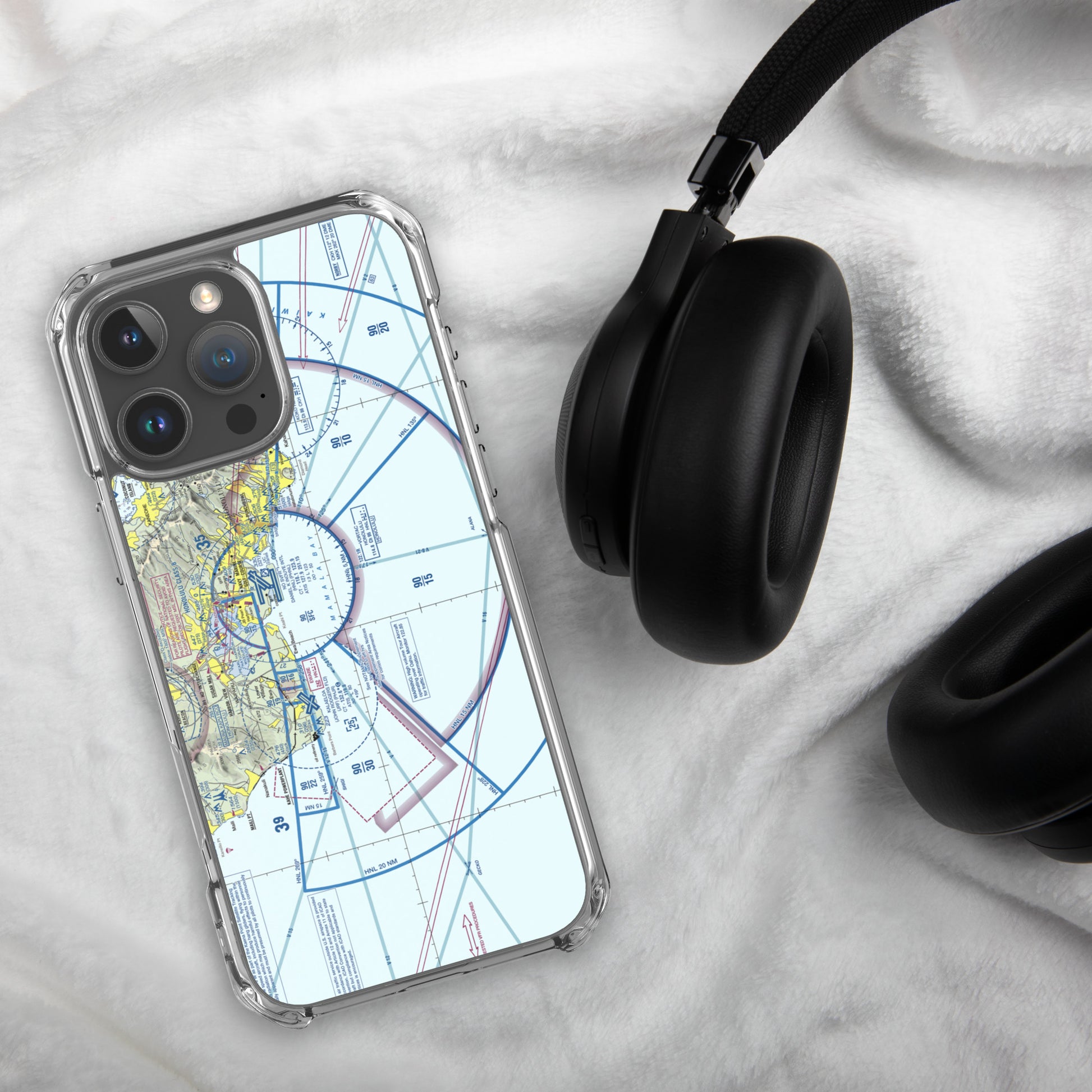 Honolulu Sectional Chart clear case for iPhone