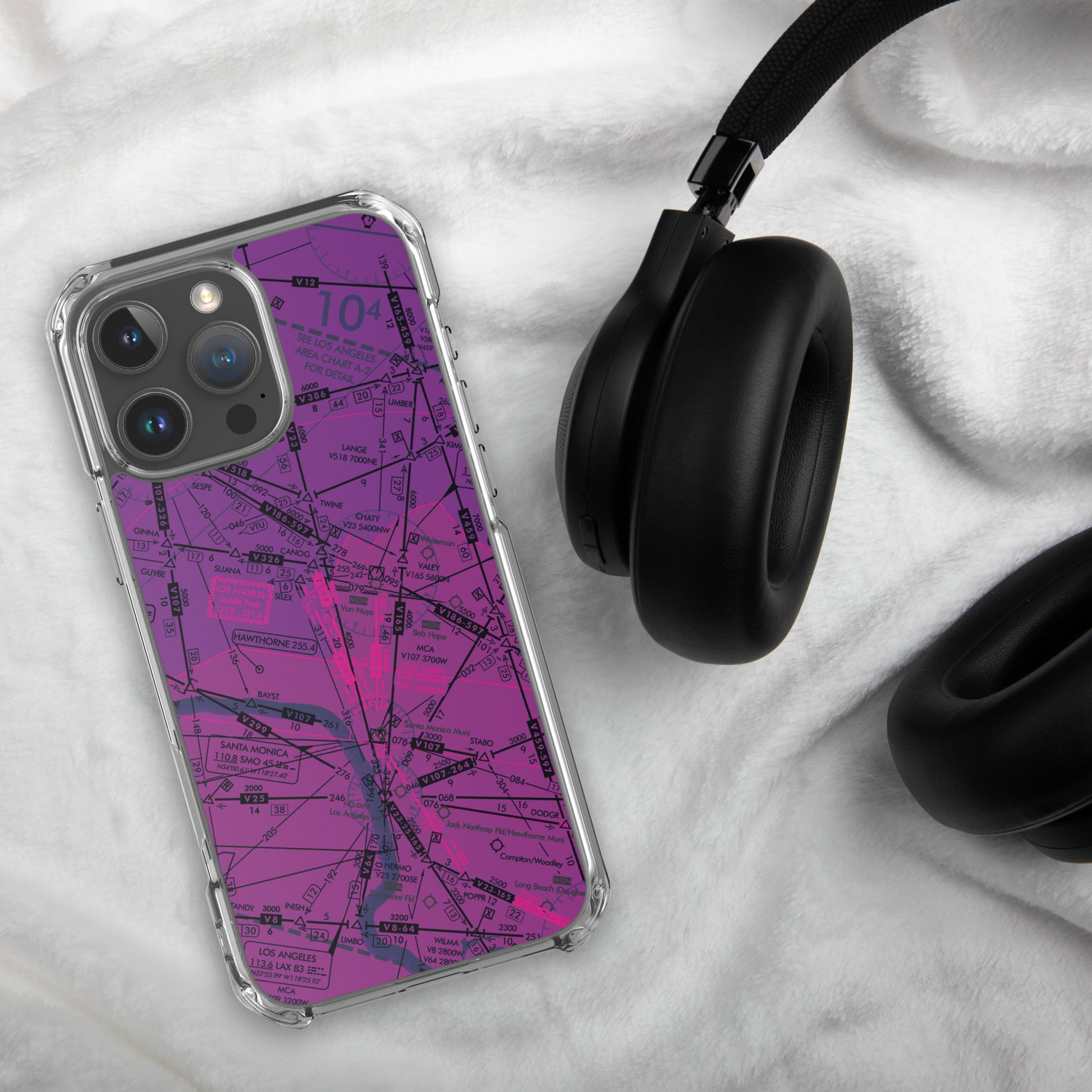 Enroute Low Altitude Chart clear case for iPhone (ELUS3/purple)