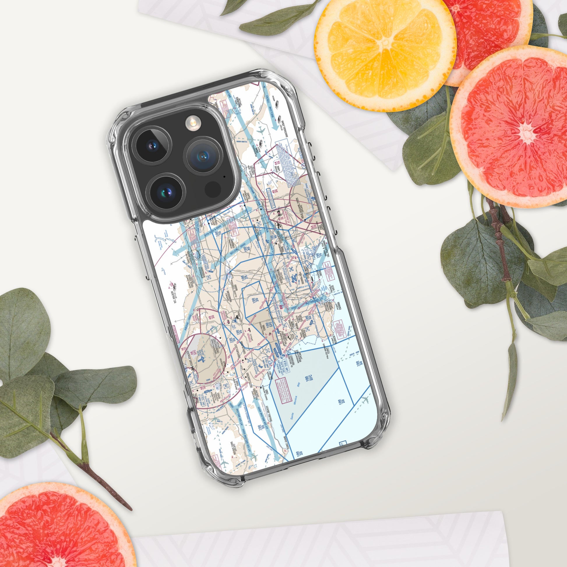 LAX Flyway Chart clear case for iPhone