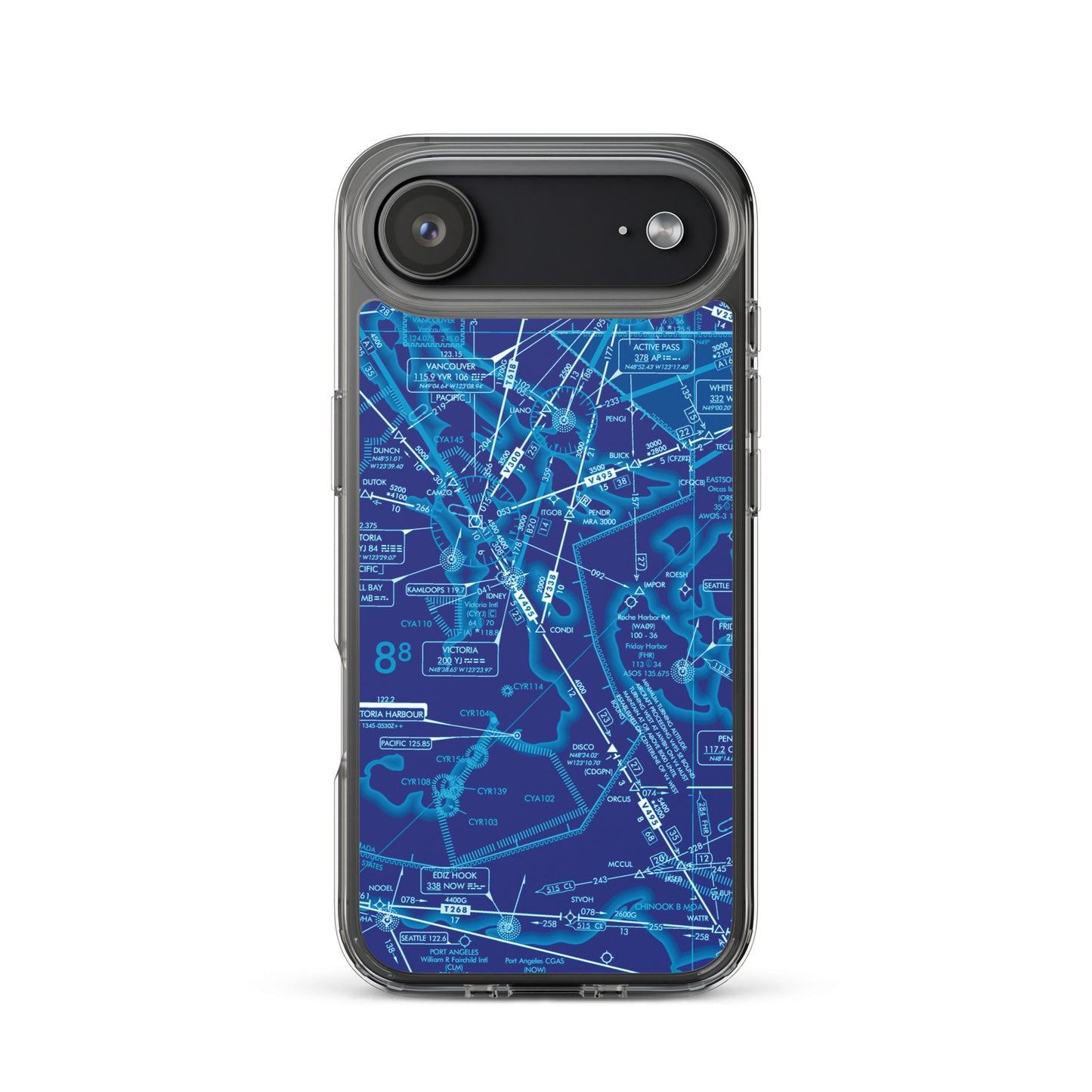 Enroute Low Altitude Chart clear case for iPhone (ELUS1/blue)