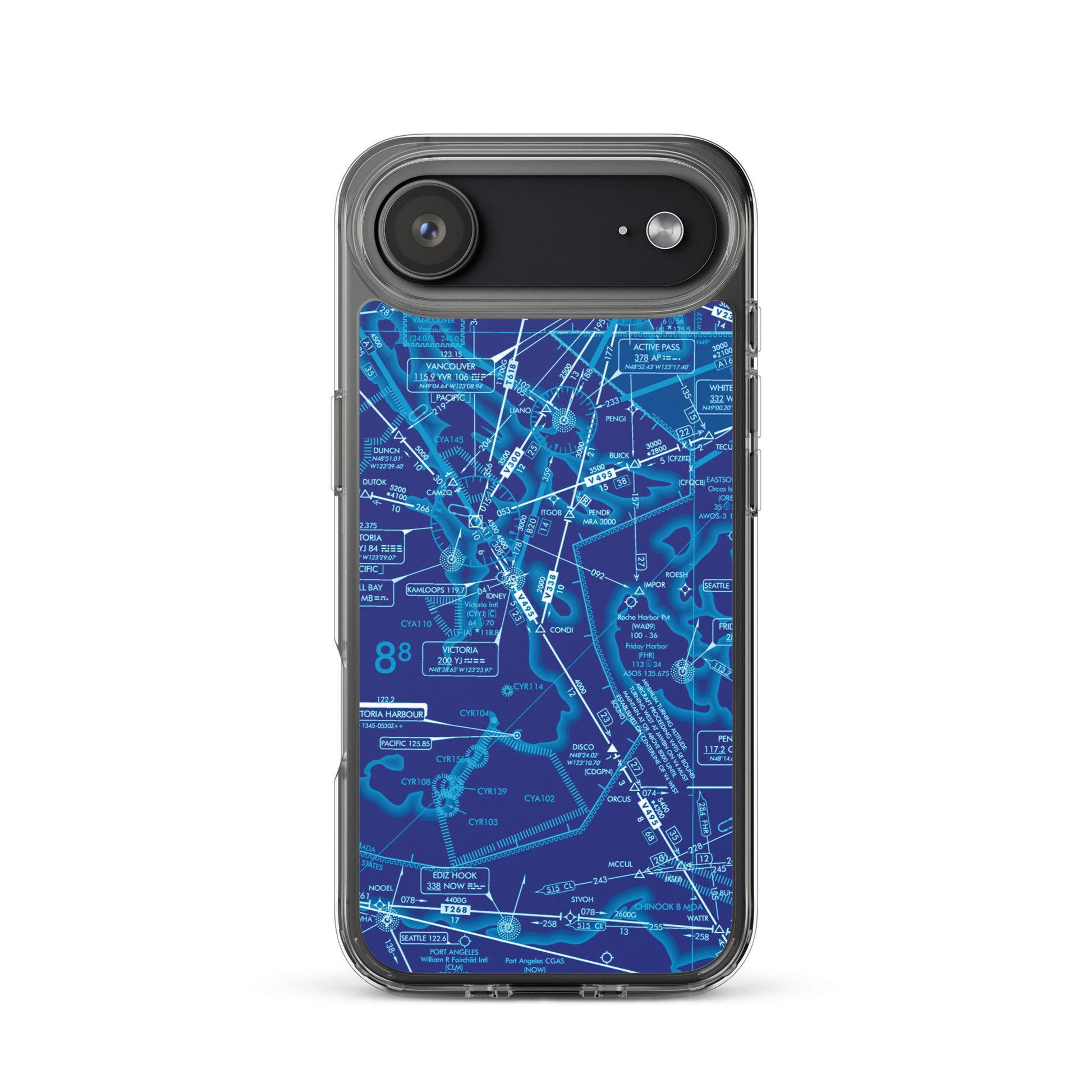 Enroute Low Altitude Chart clear case for iPhone (ELUS1/blue)