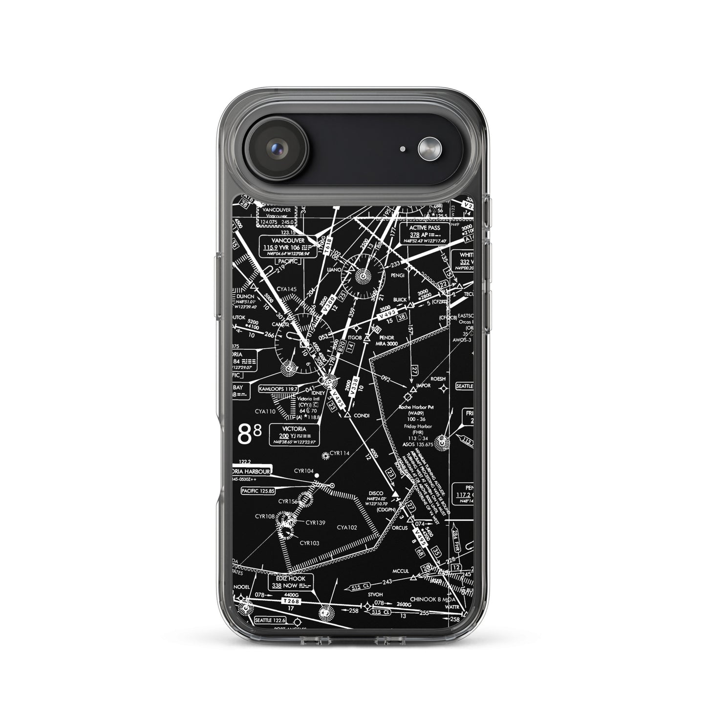 Enroute Low Altitude Chart clear case for iPhone (ELUS1/b&w)