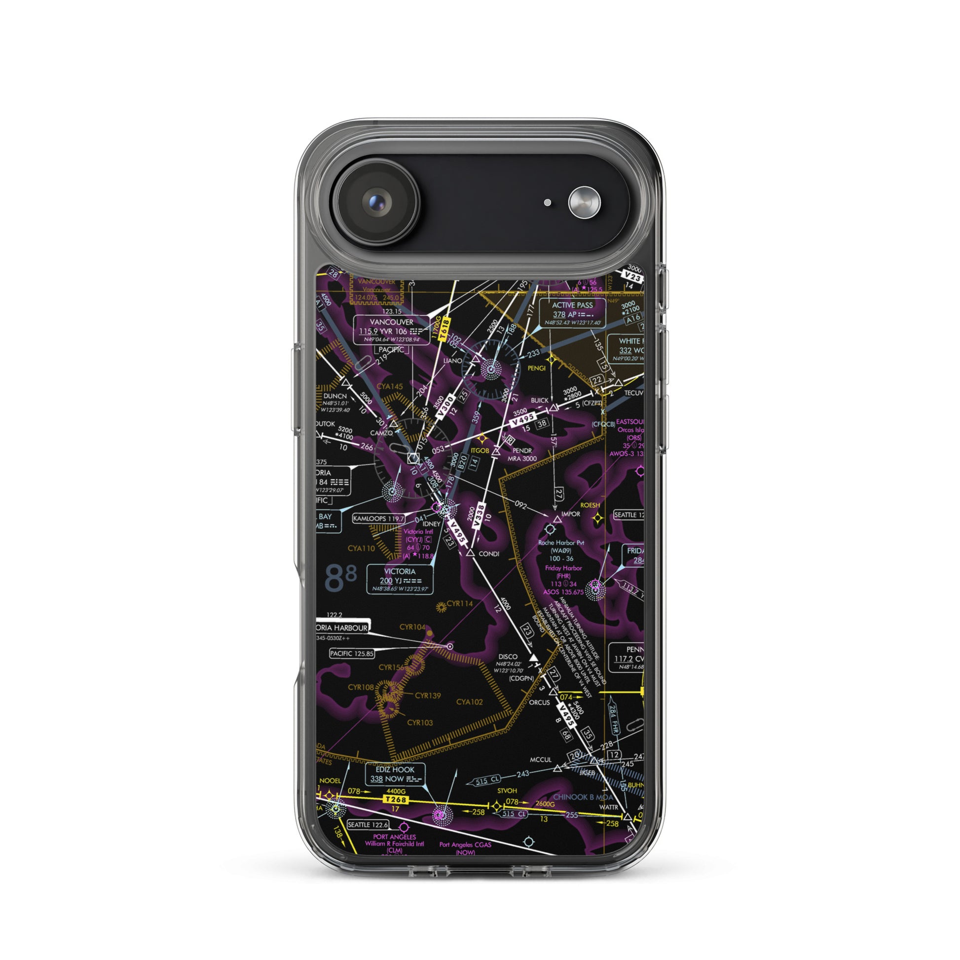 Enroute Low Altitude Chart clear case for iPhone (ELUS1/invert)