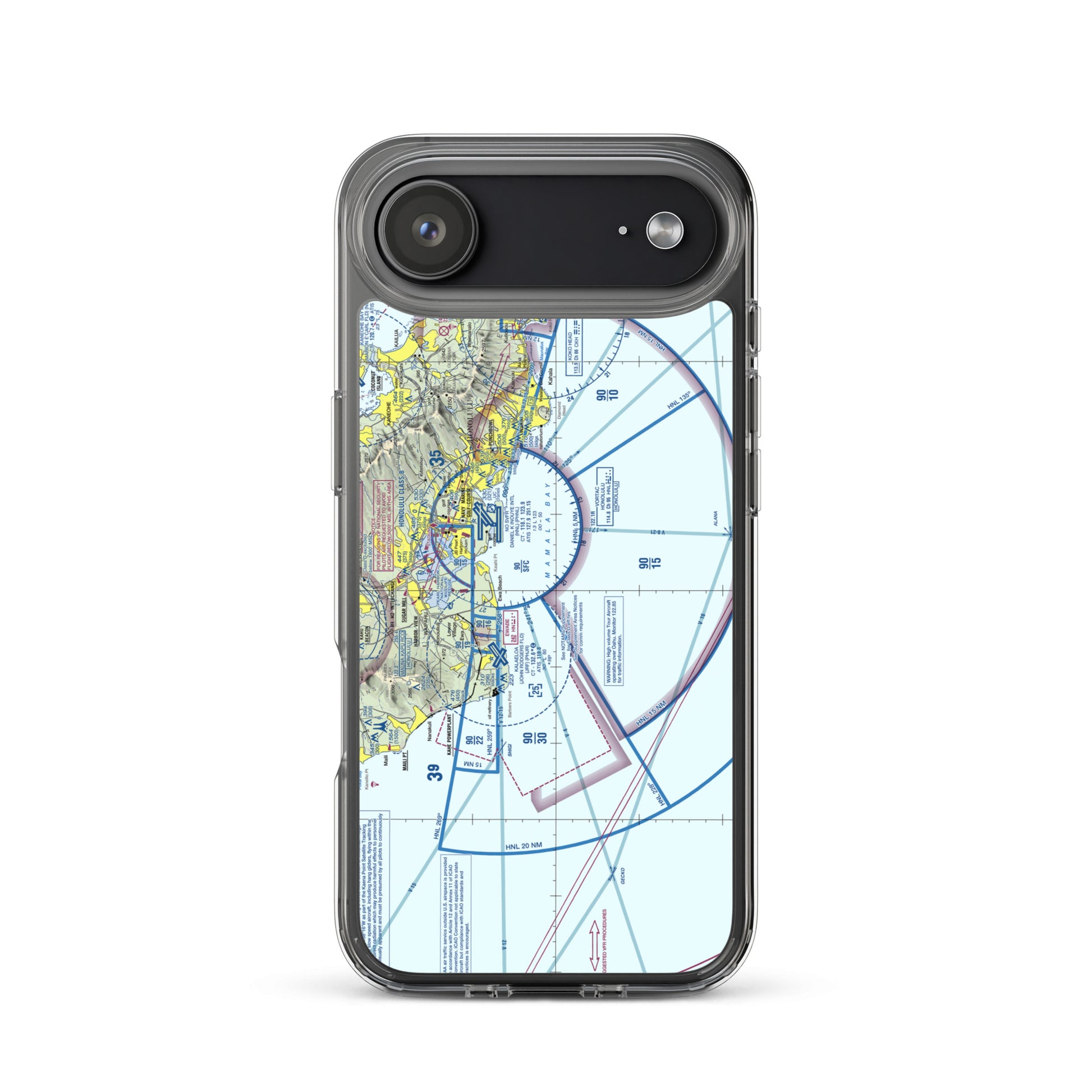 Honolulu Sectional Chart clear case for iPhone