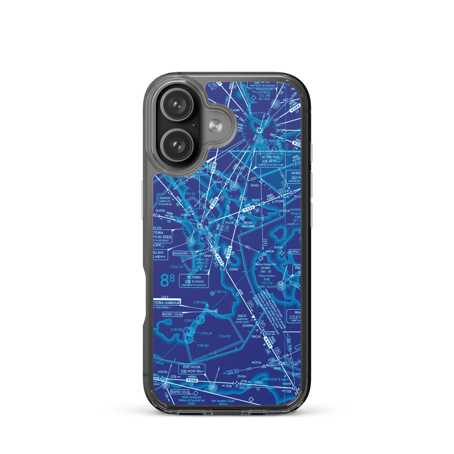 Enroute Low Altitude Chart clear case for iPhone (ELUS1/blue)