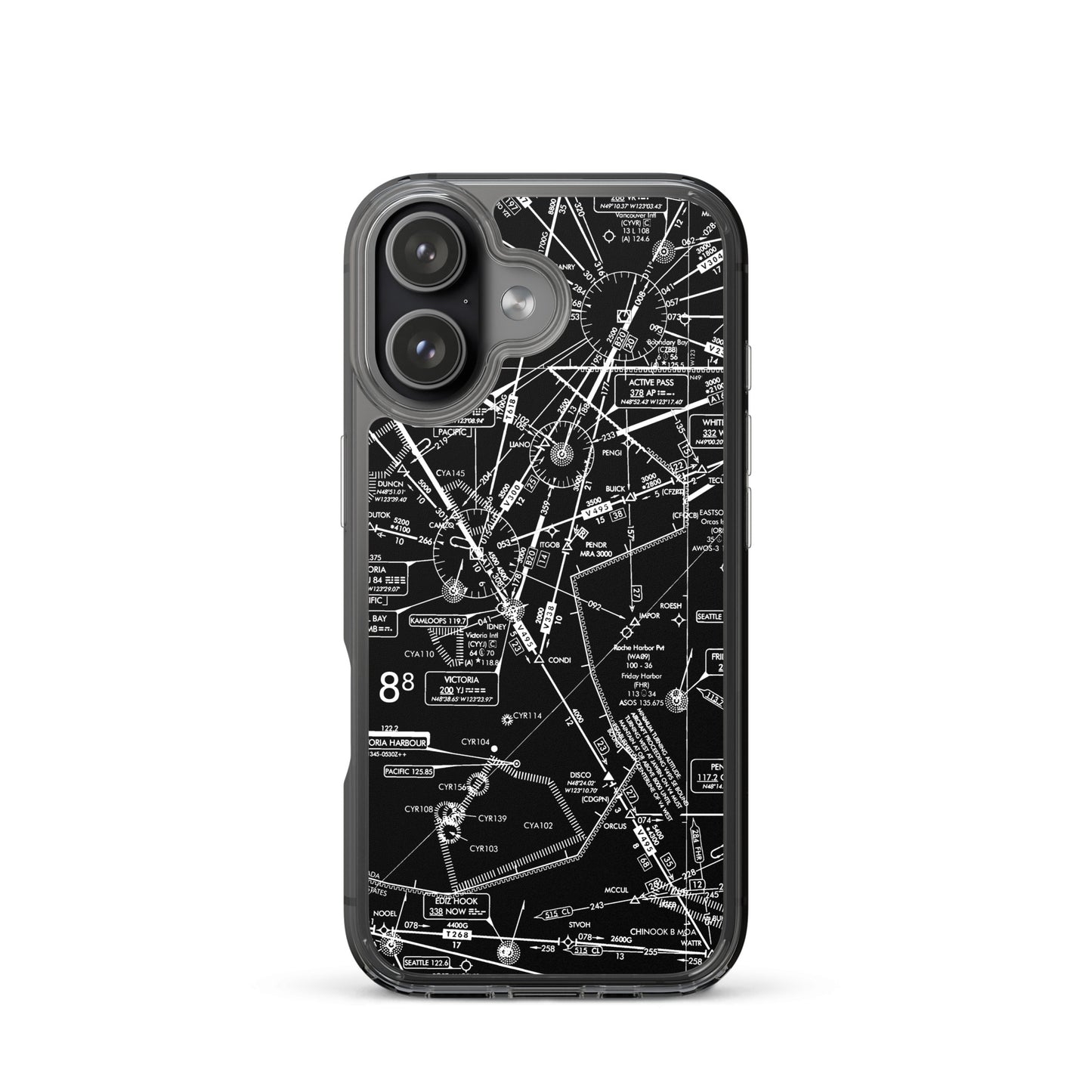 Enroute Low Altitude Chart clear case for iPhone (ELUS1/b&w)