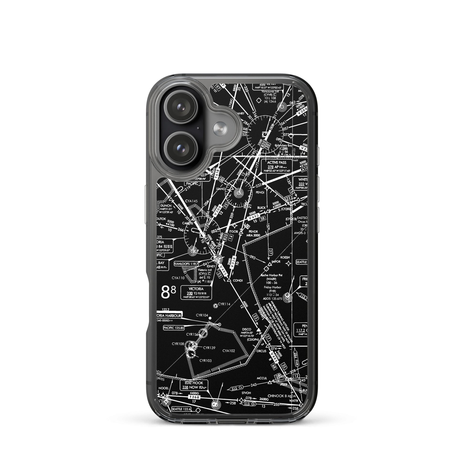Enroute Low Altitude Chart clear case for iPhone (ELUS1/b&w)