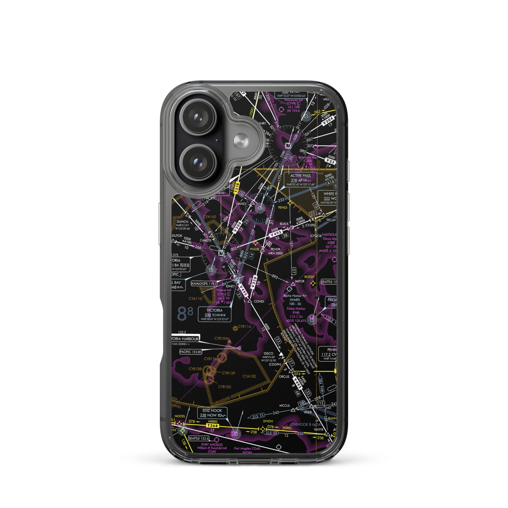 Enroute Low Altitude Chart clear case for iPhone (ELUS1/invert)