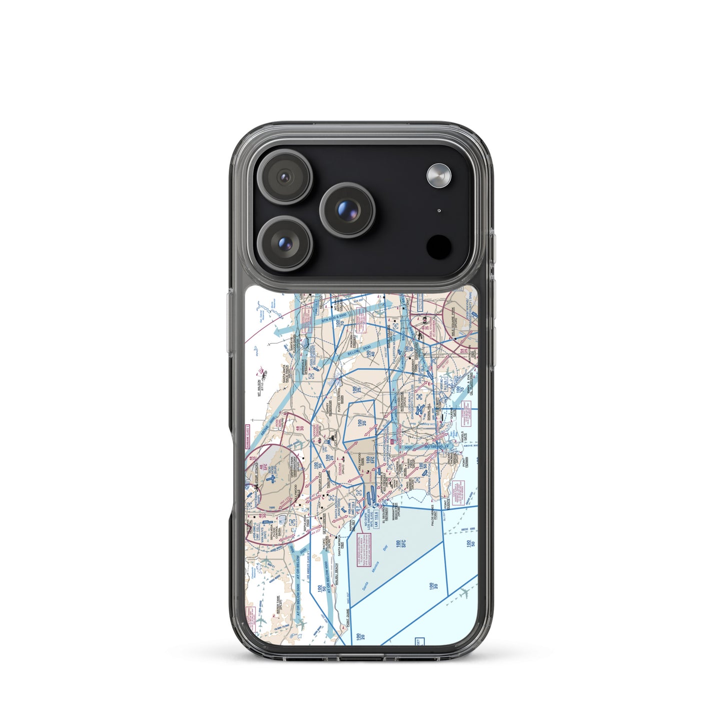 LAX Flyway Chart clear case for iPhone