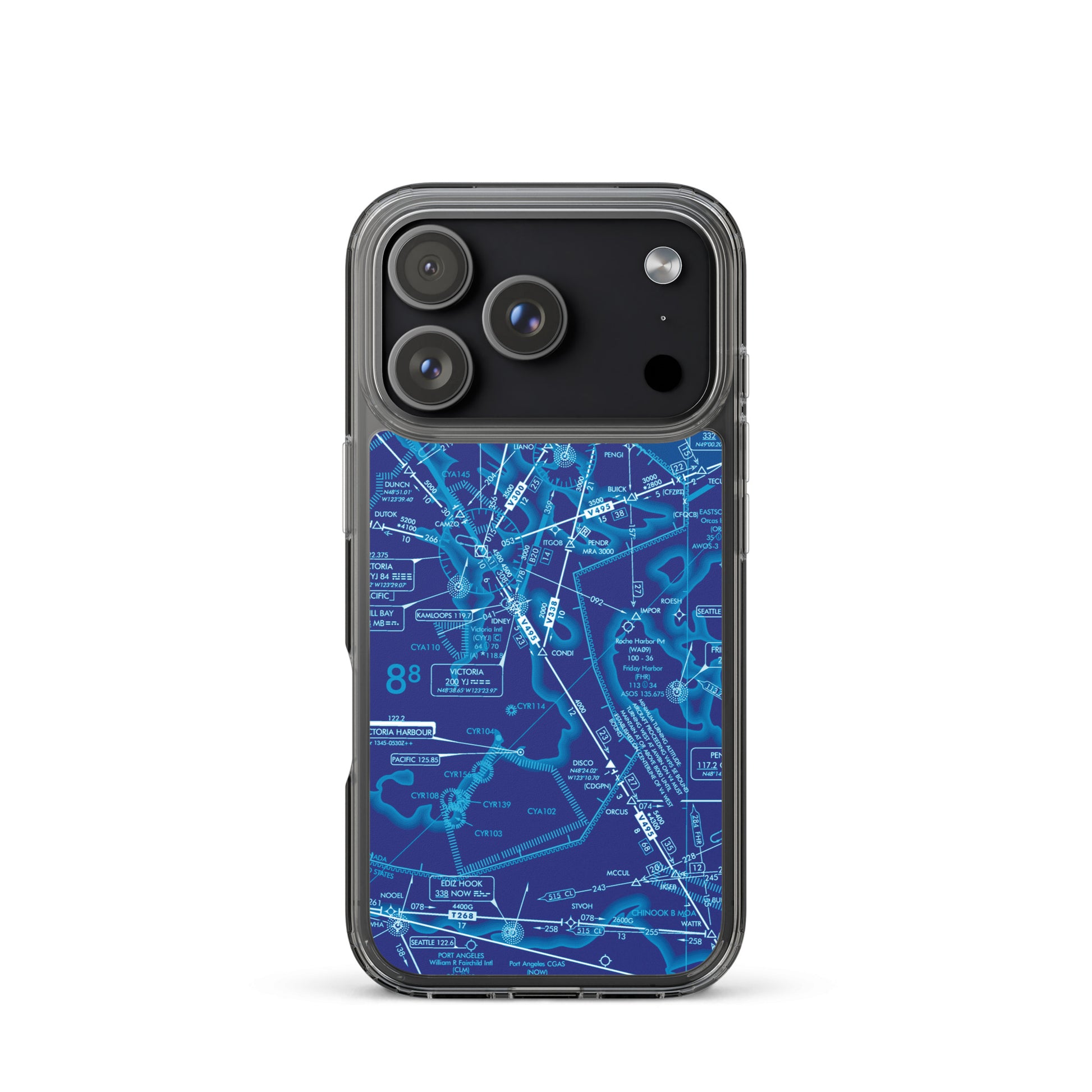 Enroute Low Altitude Chart clear case for iPhone (ELUS1/blue)