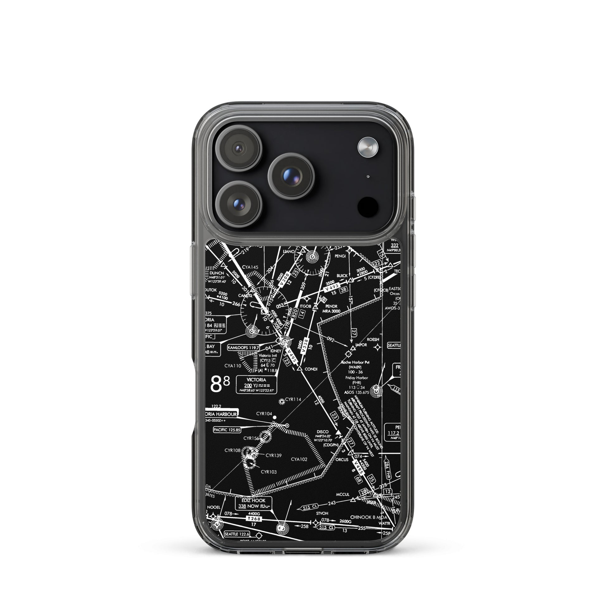 Enroute Low Altitude Chart clear case for iPhone (ELUS1/b&w)