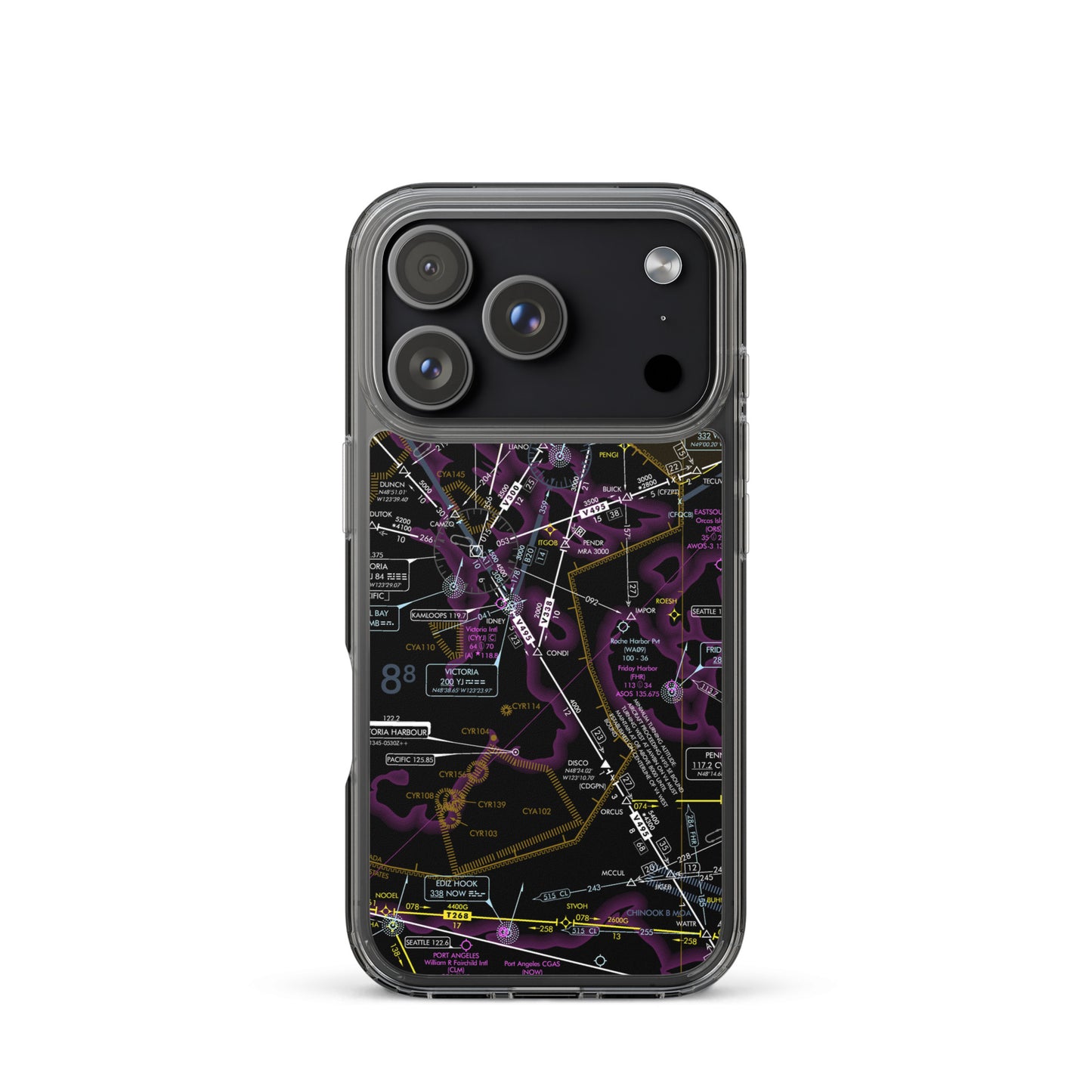 Enroute Low Altitude Chart clear case for iPhone (ELUS1/invert)