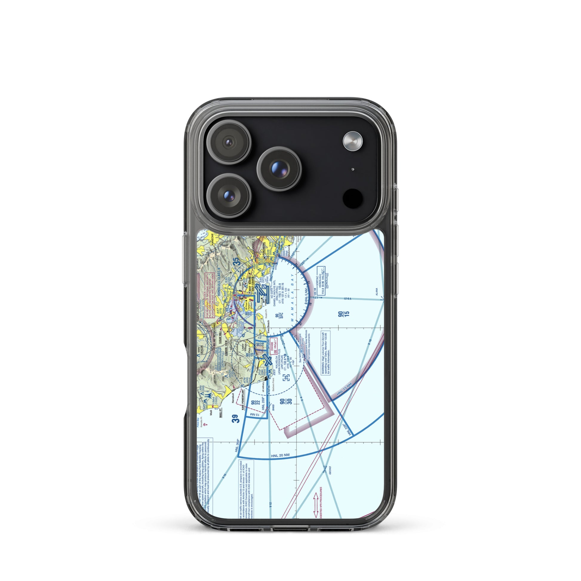 Honolulu Sectional Chart clear case for iPhone