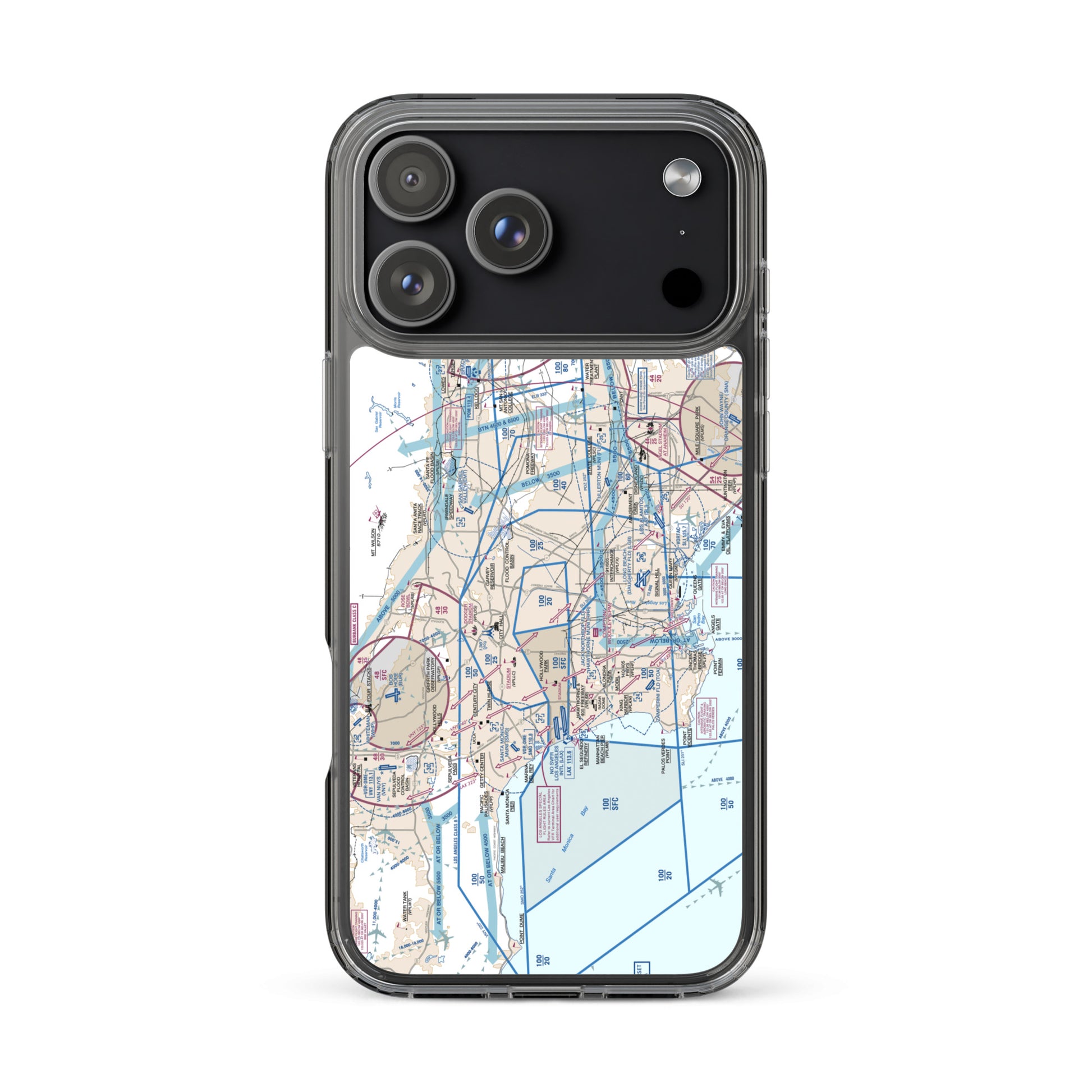 LAX Flyway Chart clear case for iPhone