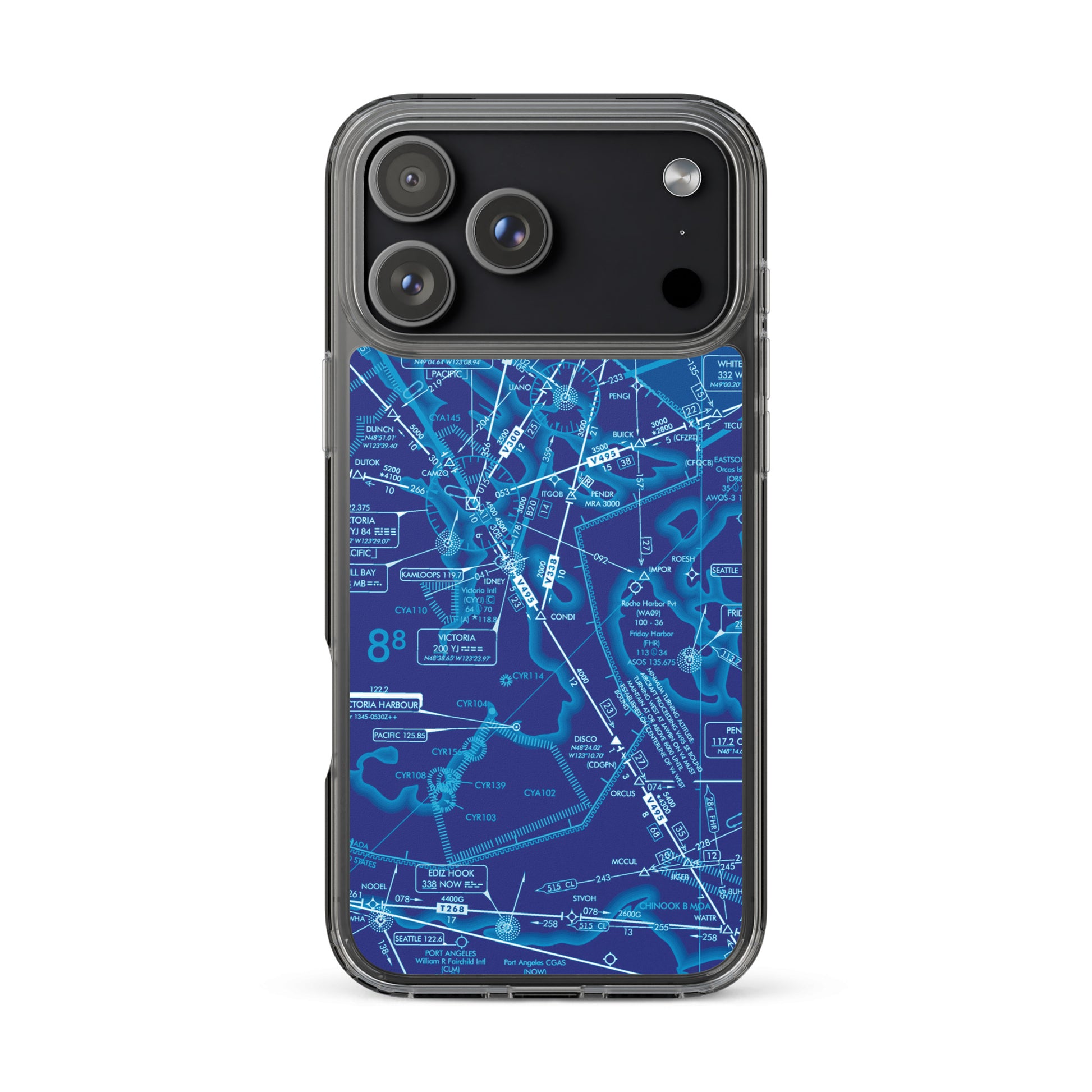 Enroute Low Altitude Chart clear case for iPhone (ELUS1/blue)