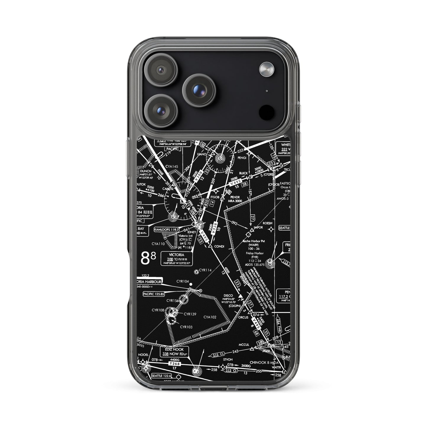Enroute Low Altitude Chart clear case for iPhone (ELUS1/b&w)