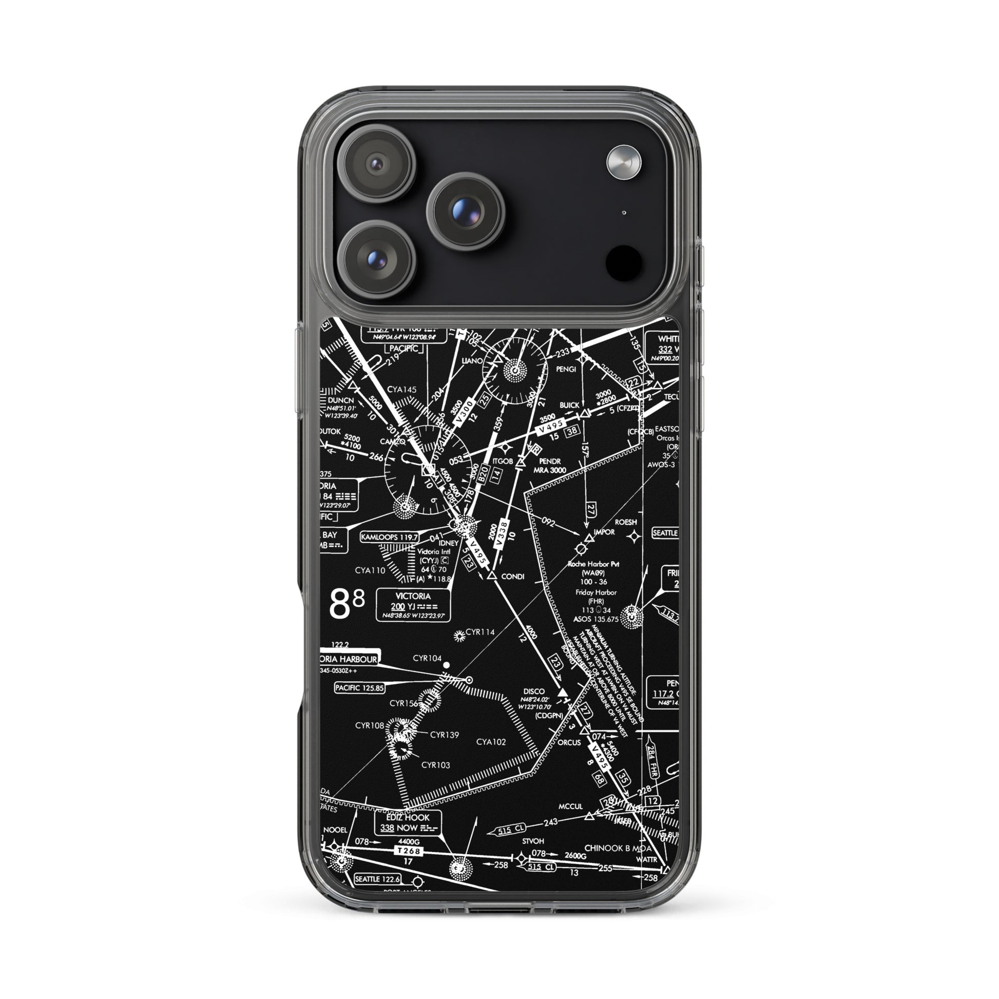 Enroute Low Altitude Chart clear case for iPhone (ELUS1/b&w)