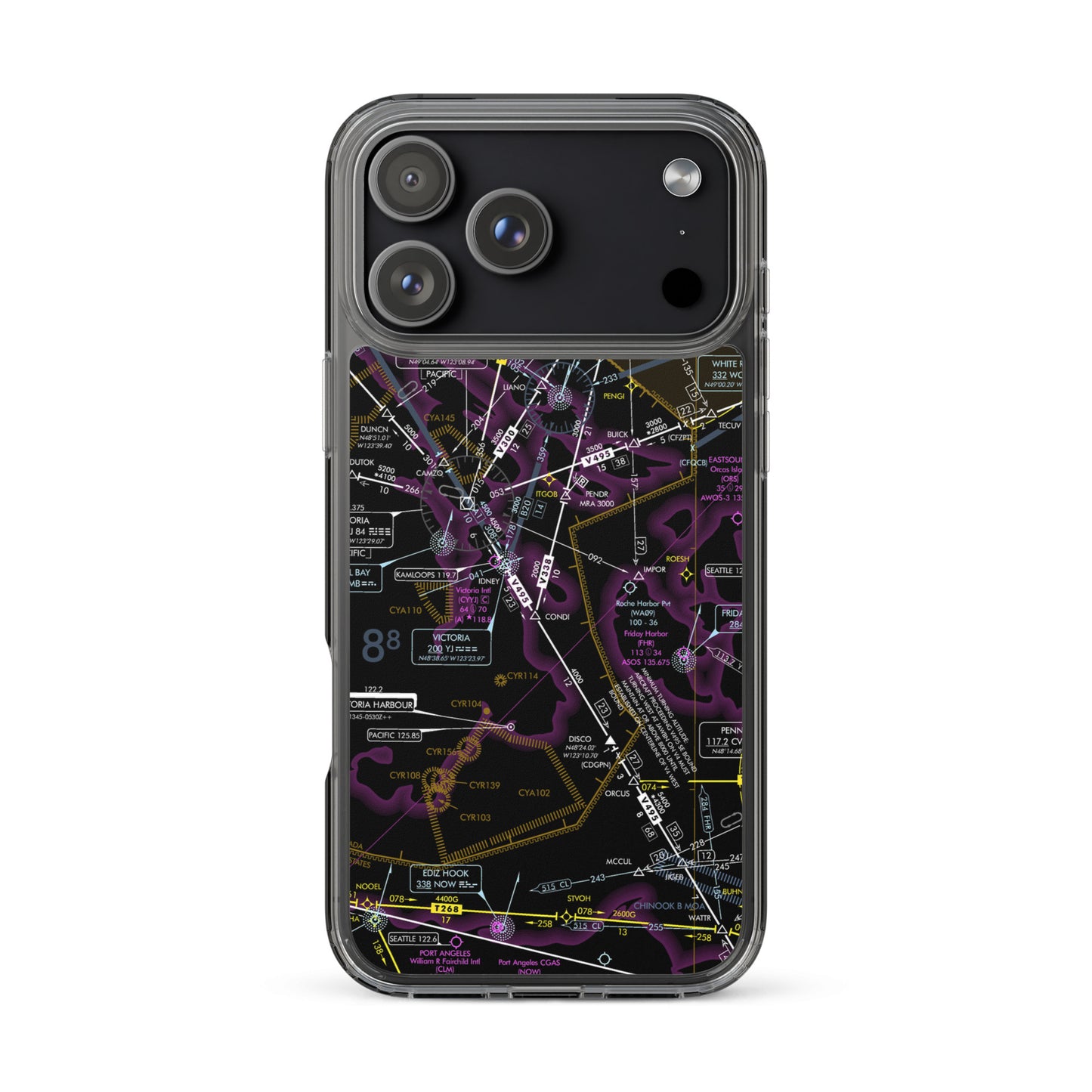 Enroute Low Altitude Chart clear case for iPhone (ELUS1/invert)