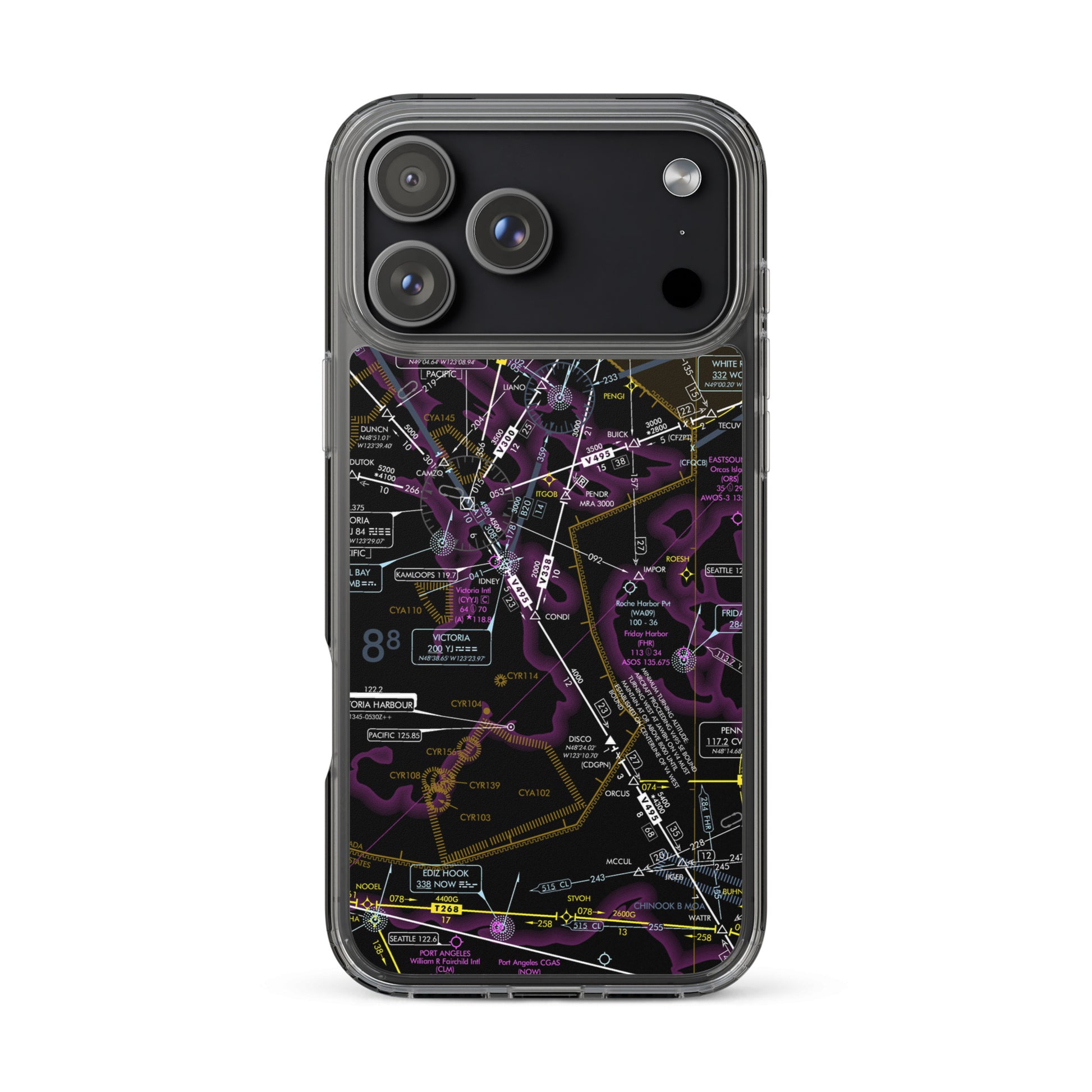 Enroute Low Altitude Chart clear case for iPhone (ELUS1/invert)
