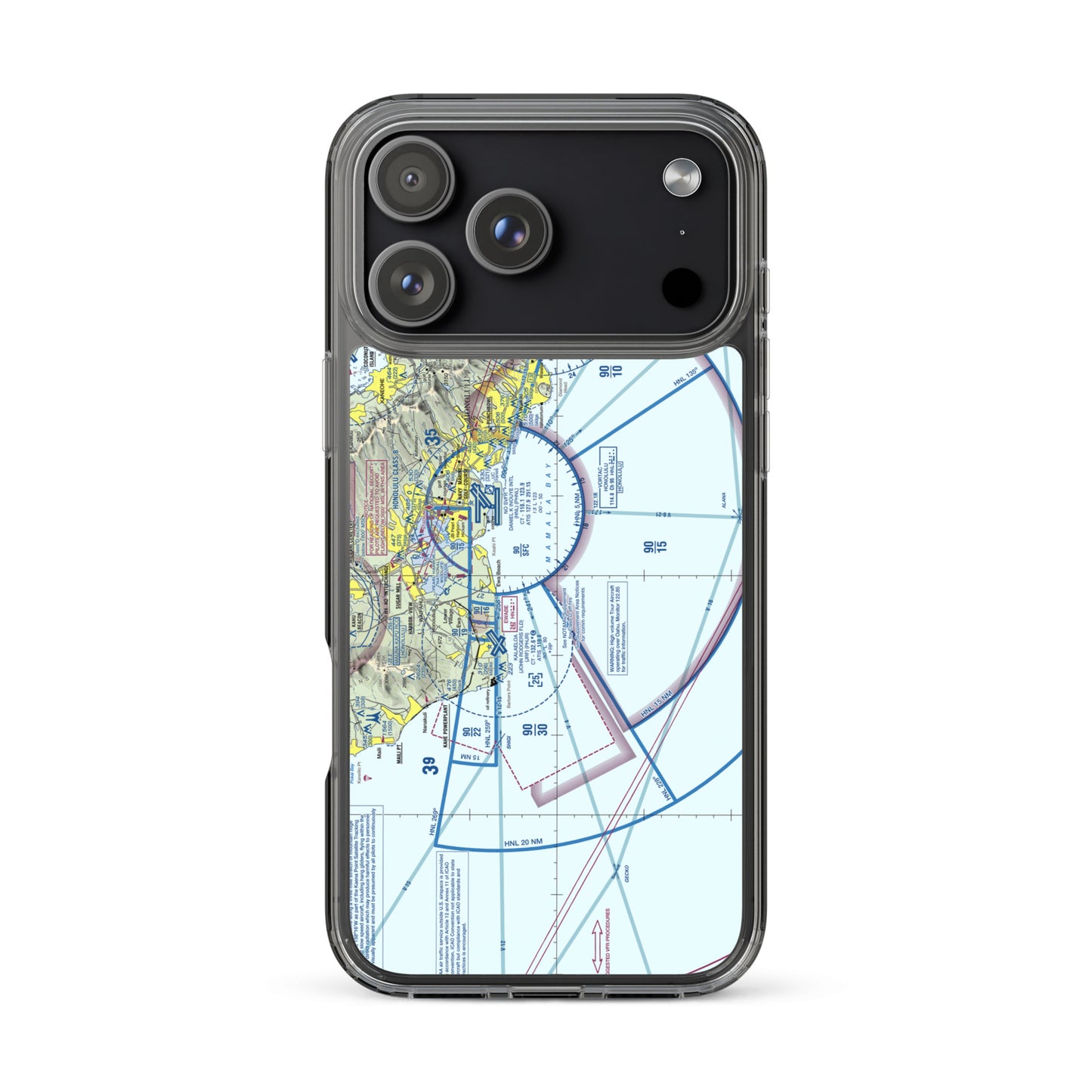 Honolulu Sectional Chart clear case for iPhone