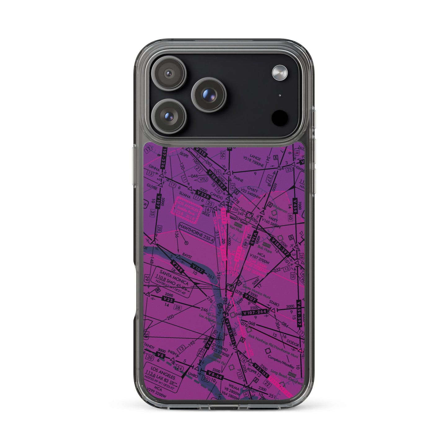 Enroute Low Altitude Chart clear case for iPhone (ELUS3/purple)