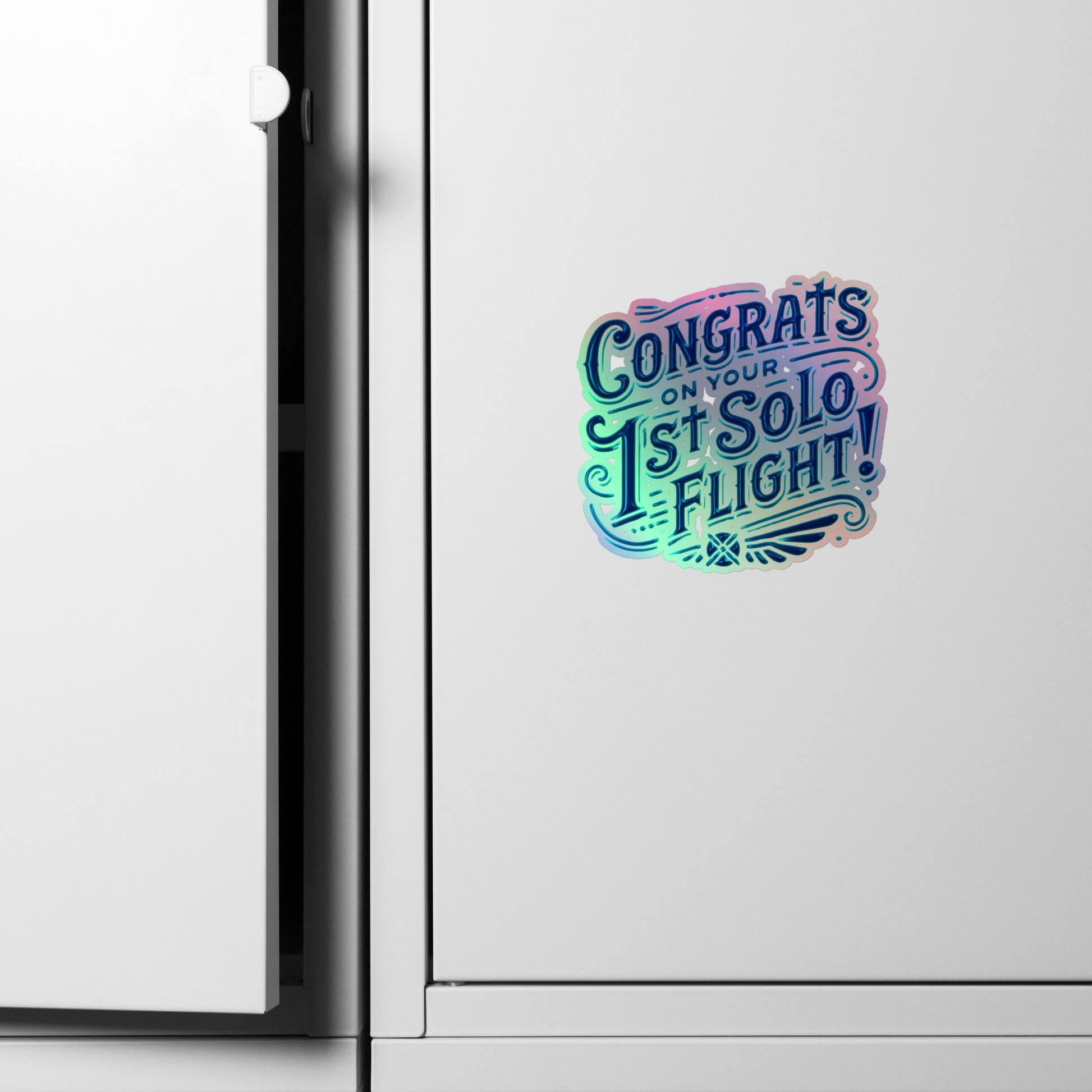 Congrats on your 1st Solo Flight (blue) holographic sticker