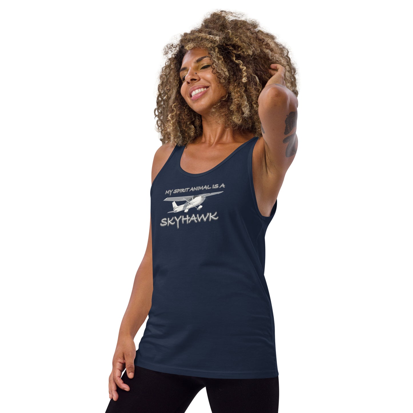 My Spirit Animal is a Skyhawk unisex tank top
