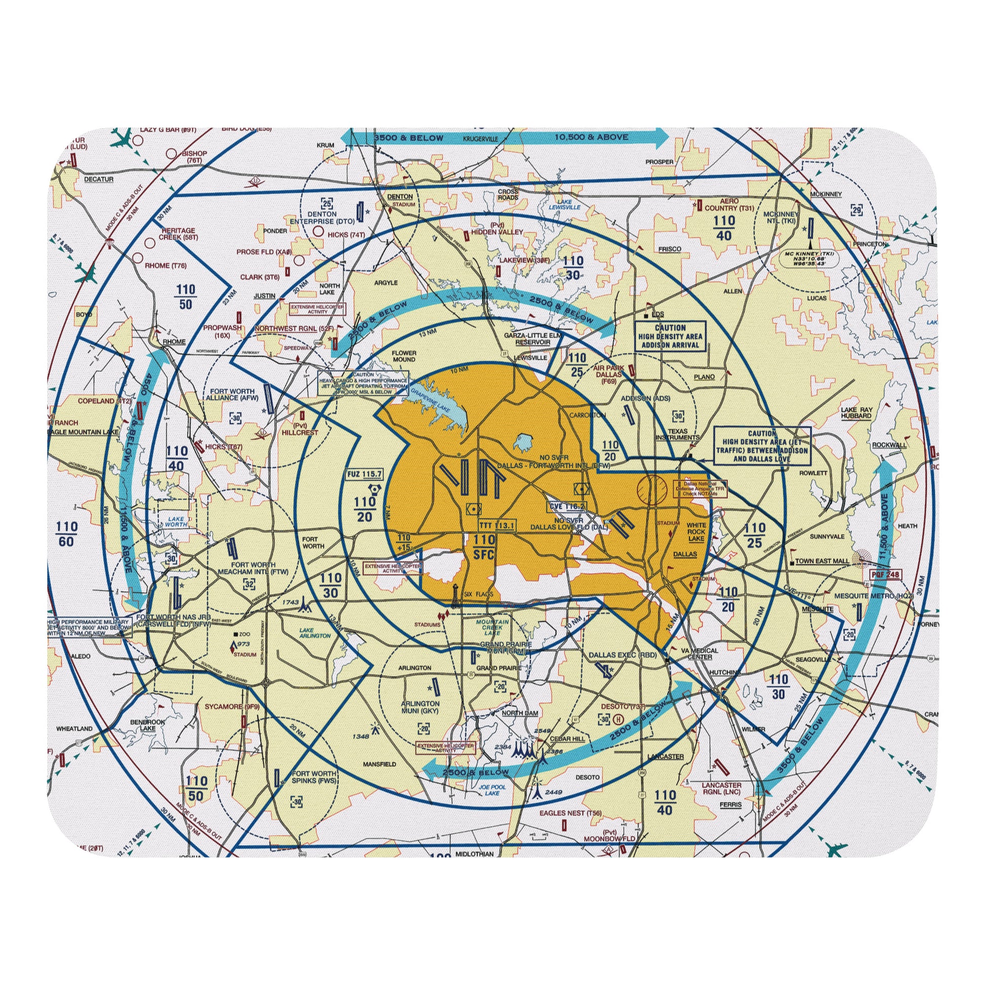 Dallas - Ft. Worth Flyway Chart mouse pad