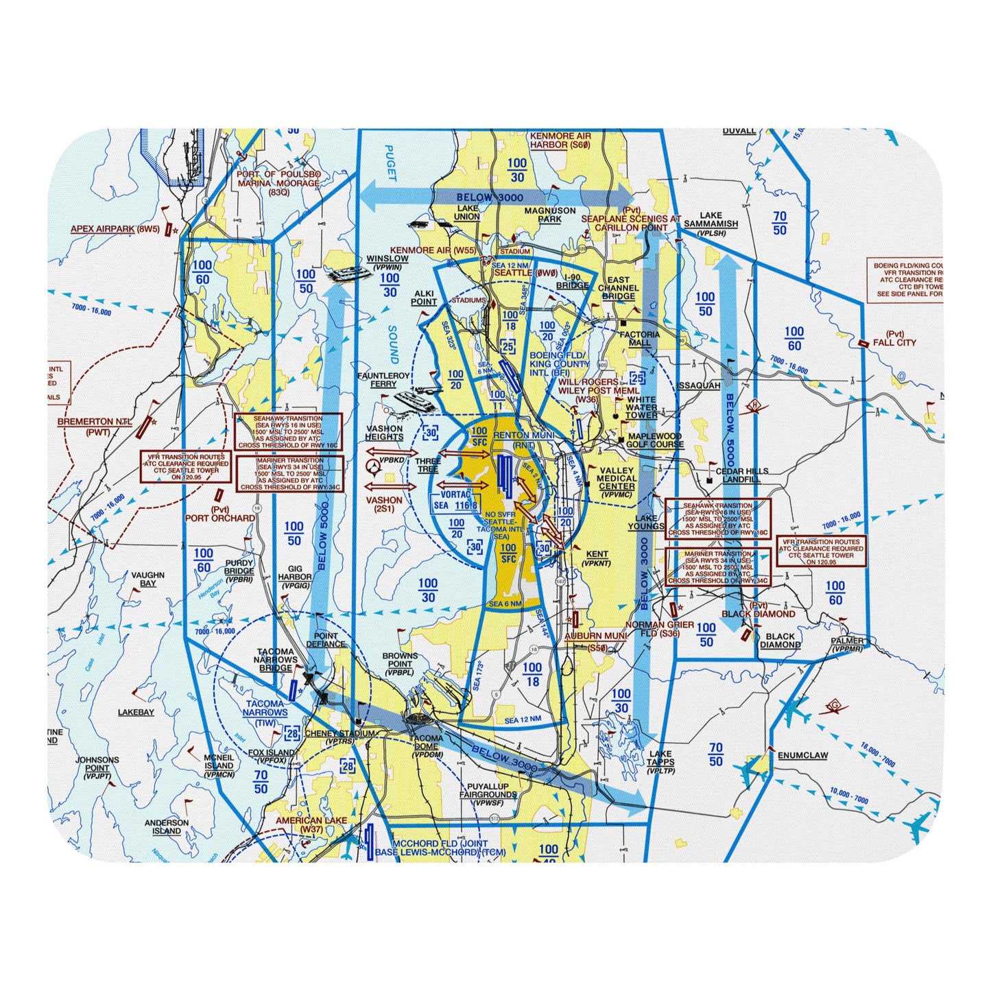 Seattle Flyway Chart mouse pad