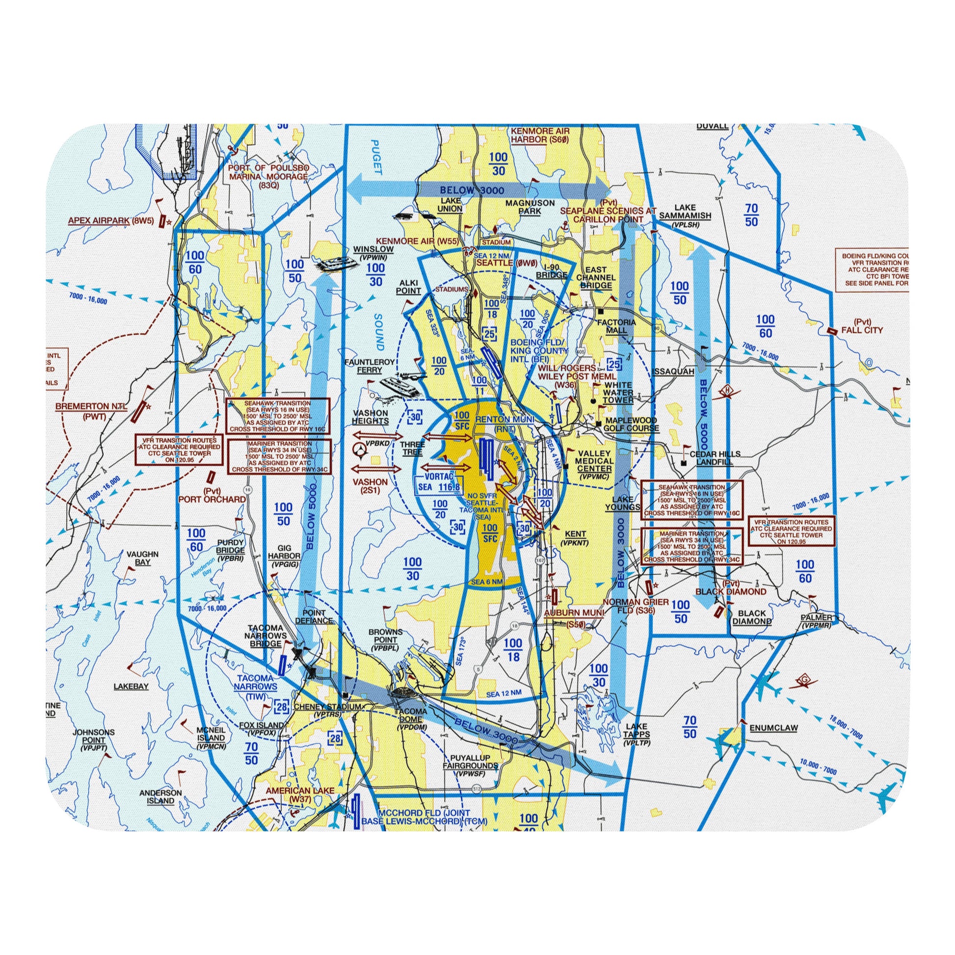 Seattle Flyway Chart mouse pad