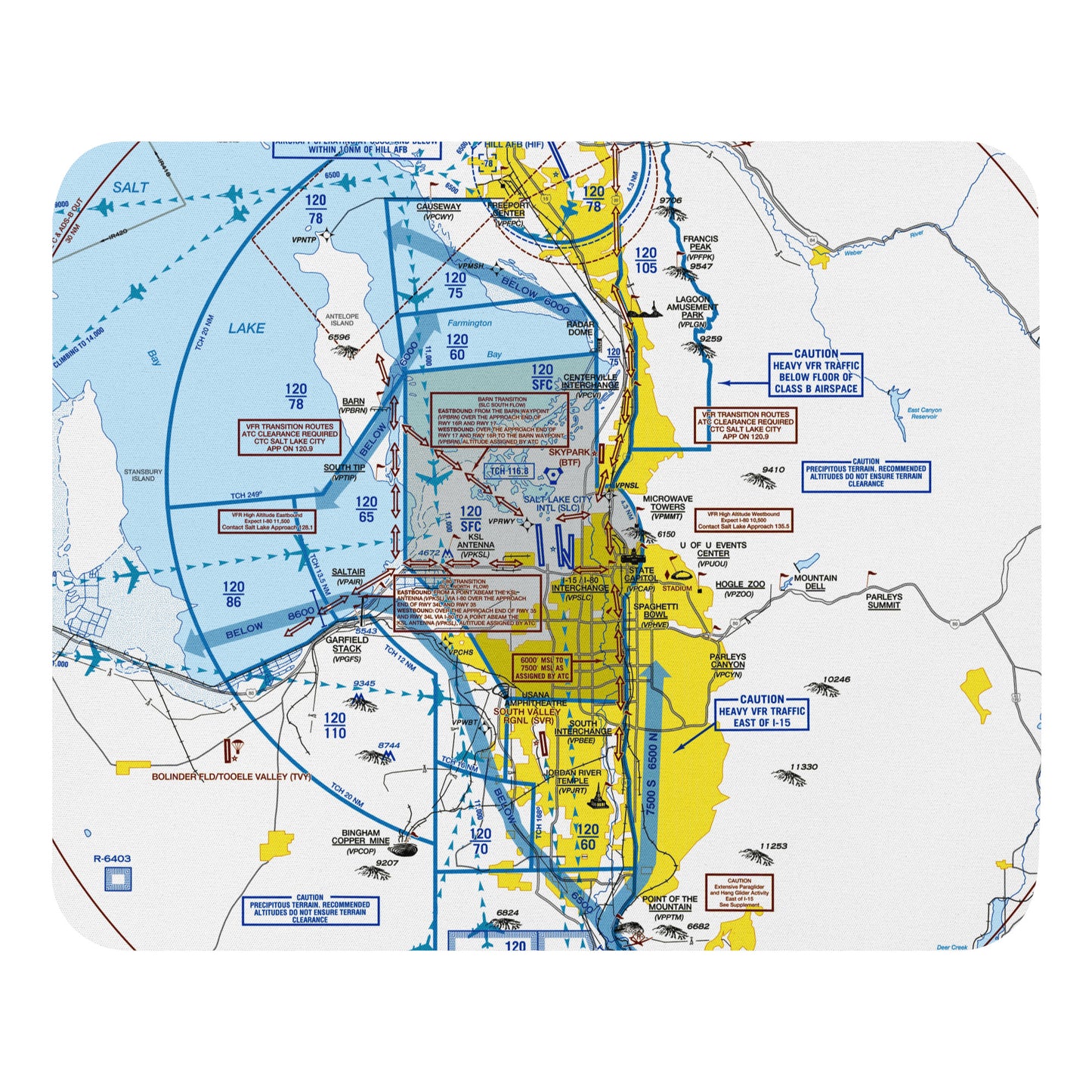 Salt Lake City Flyway Chart mouse pad