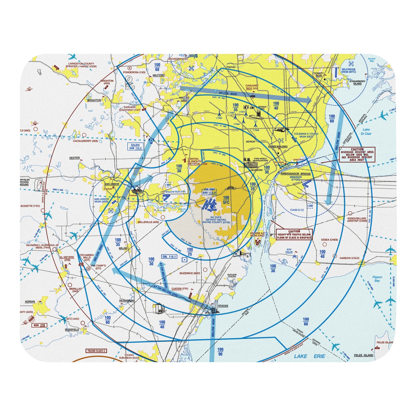 Detroit Flyway Chart  mouse pad