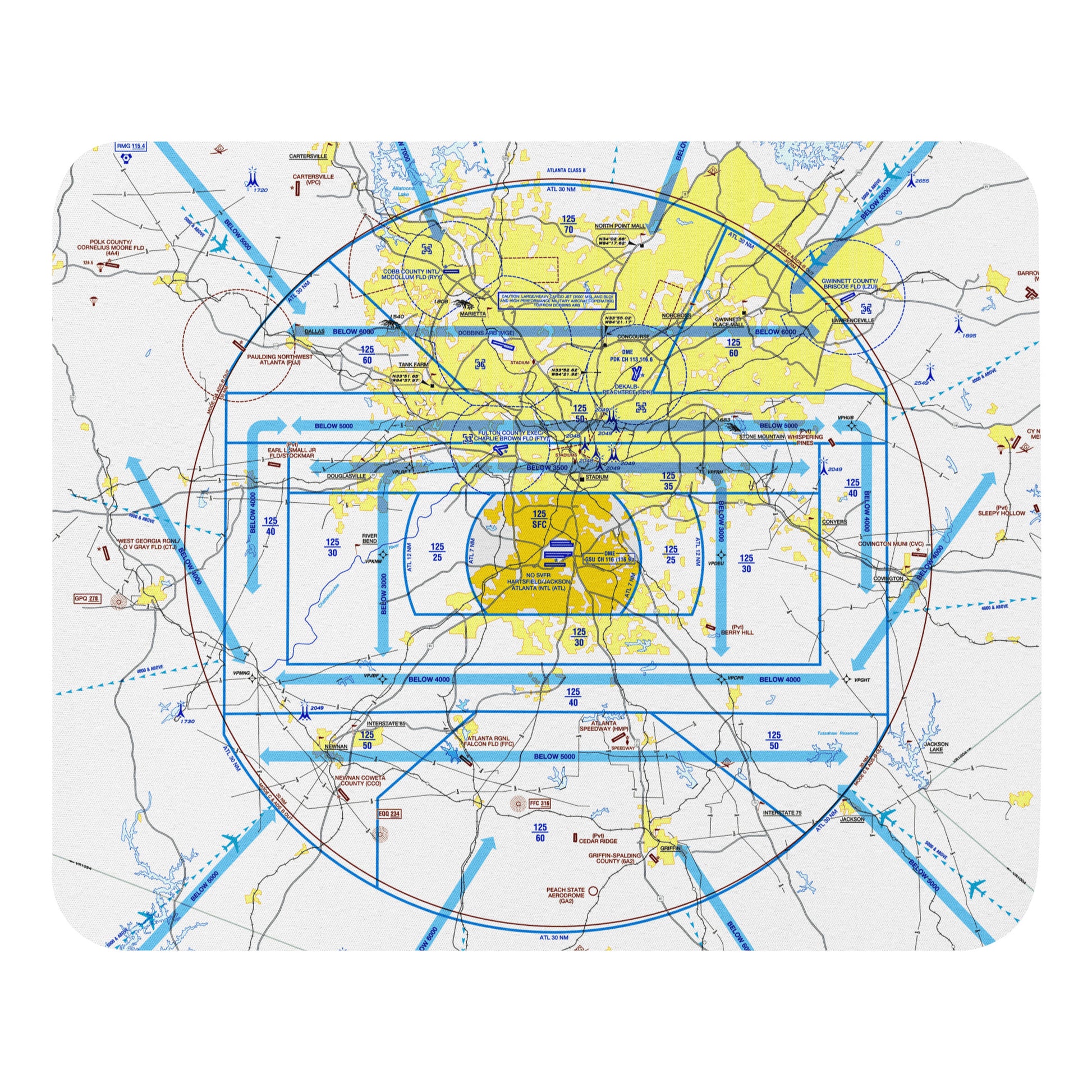Atlanta Flyway Chart mouse pad
