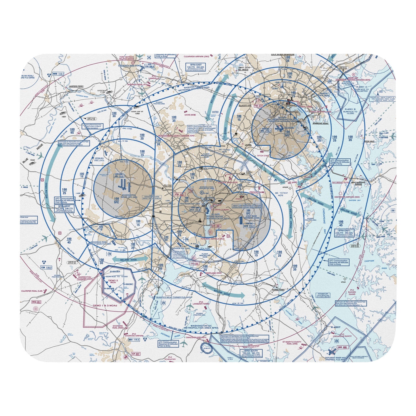 Baltimore-Washington Flyway Chart mouse pad