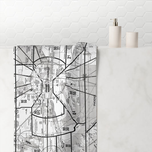 Phoenix TAC Chart beach towel (b&w)
