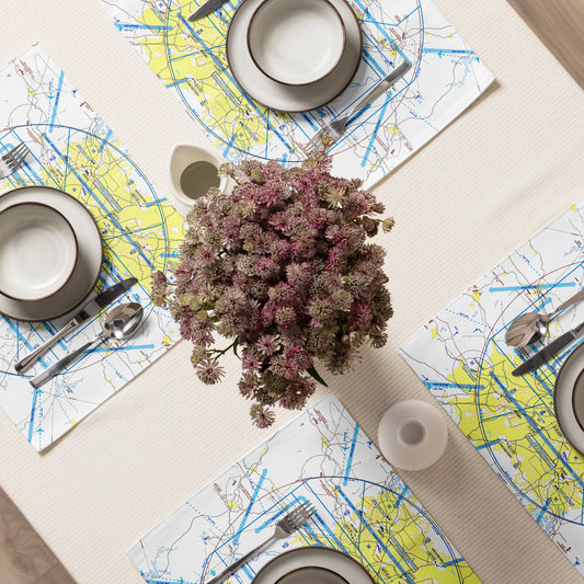 Atlanta Flyway Chart kitchen placemat set of 4