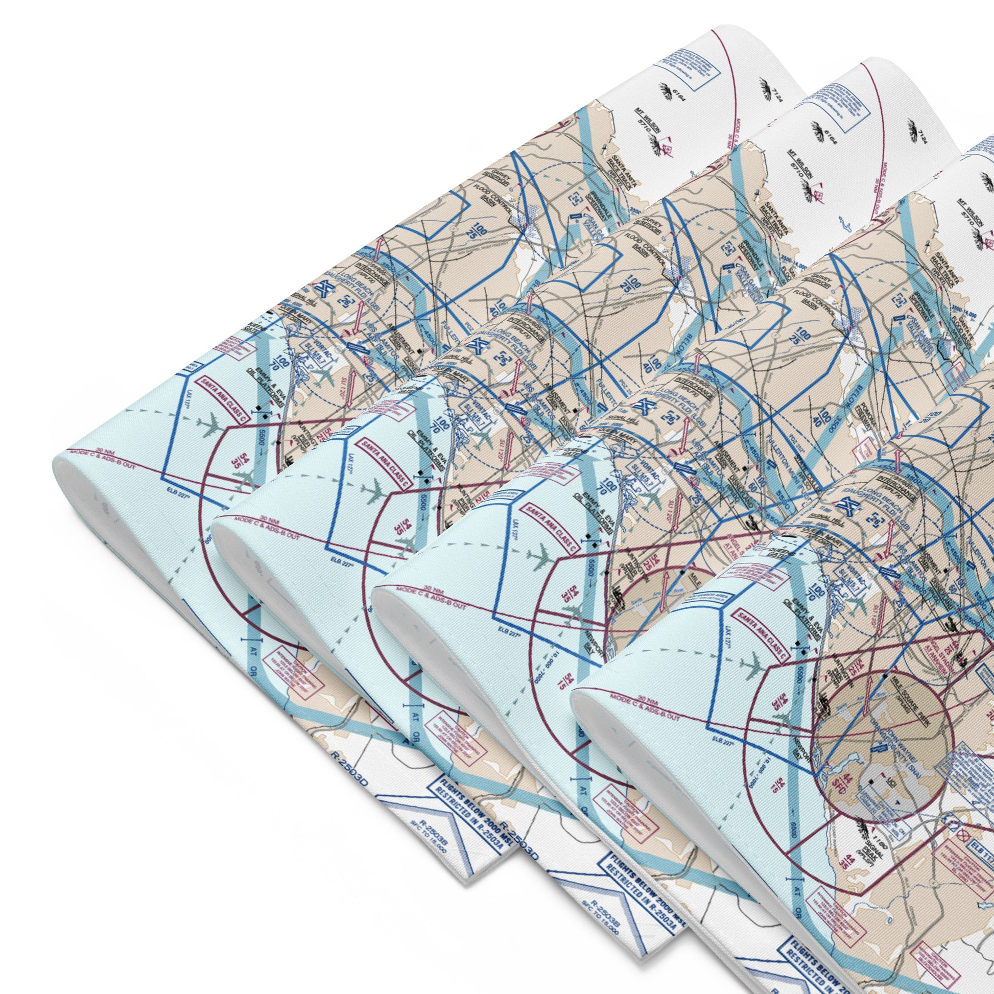 LAX Flyway Chart kitchen placemat set of 4