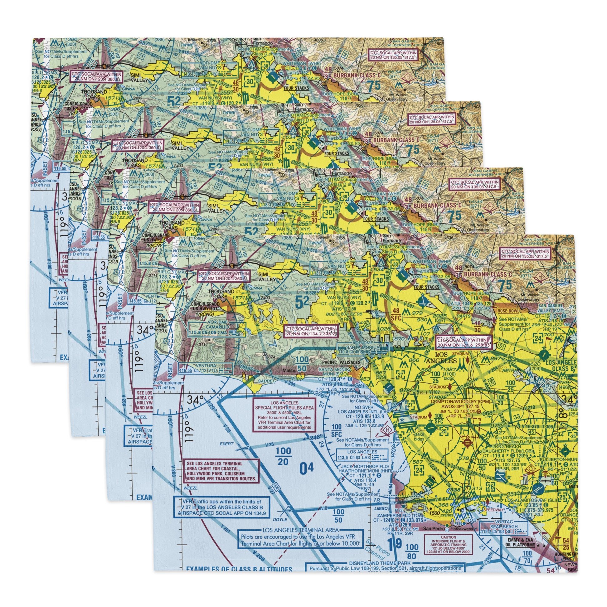 LAX TAC Chart kitchen placemat set of 4