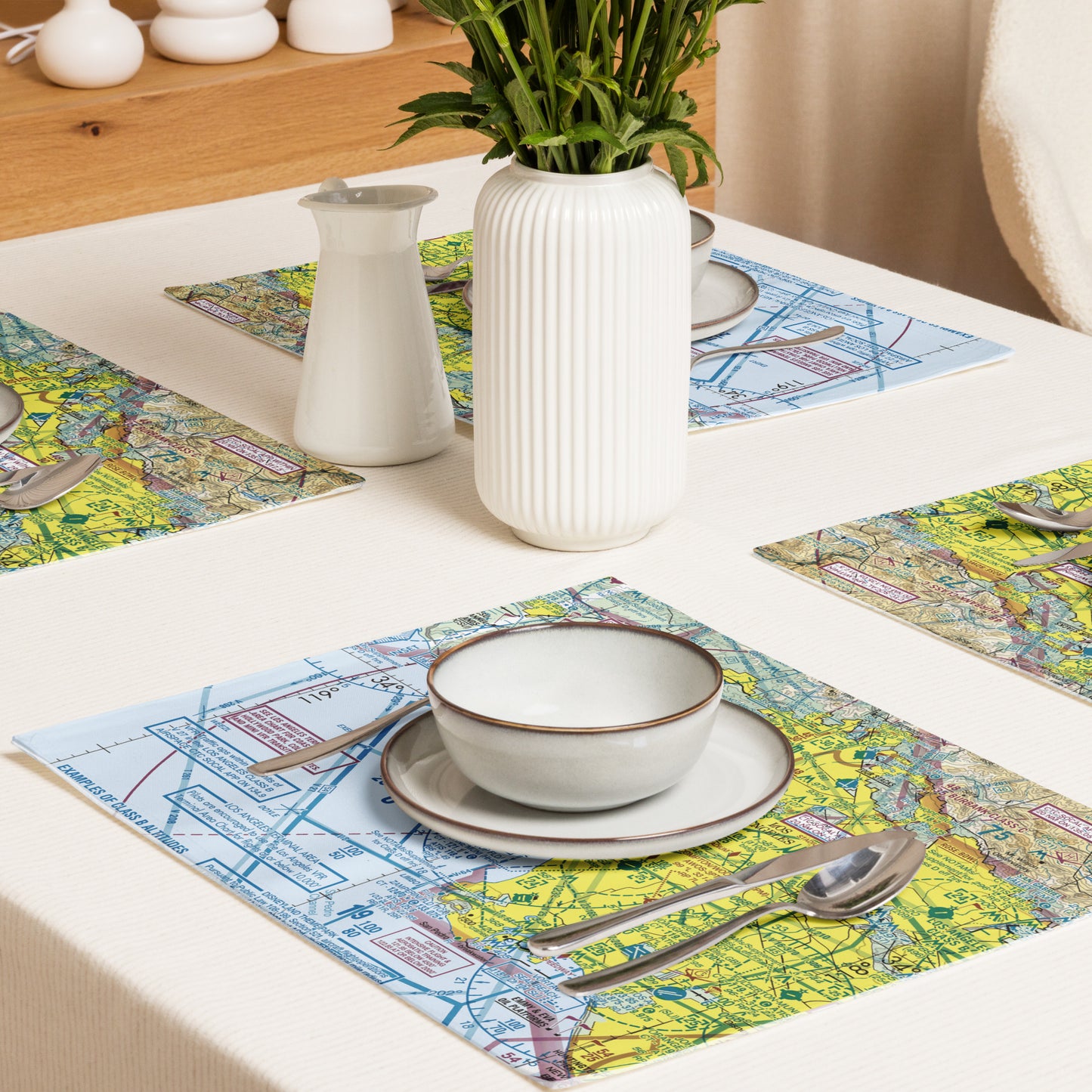 LAX TAC Chart kitchen placemat set of 4