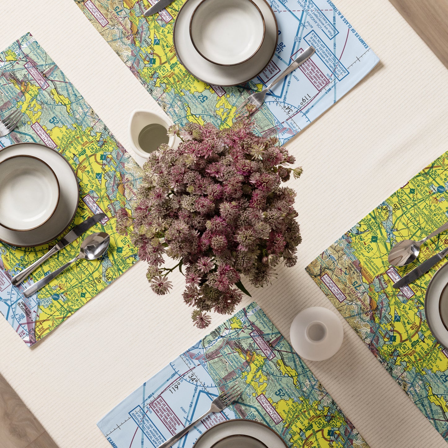 LAX TAC Chart kitchen placemat set of 4