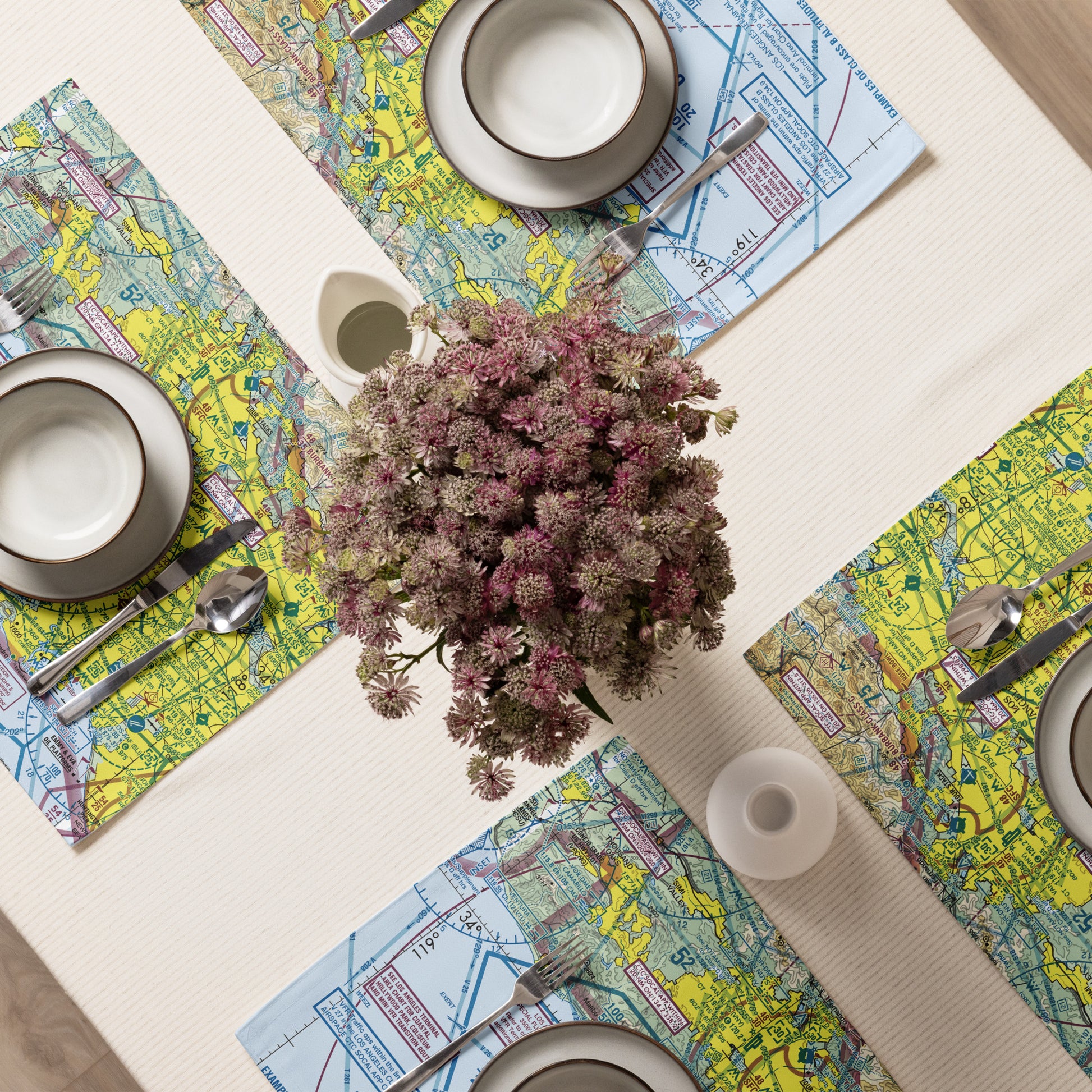 LAX TAC Chart kitchen placemat set of 4