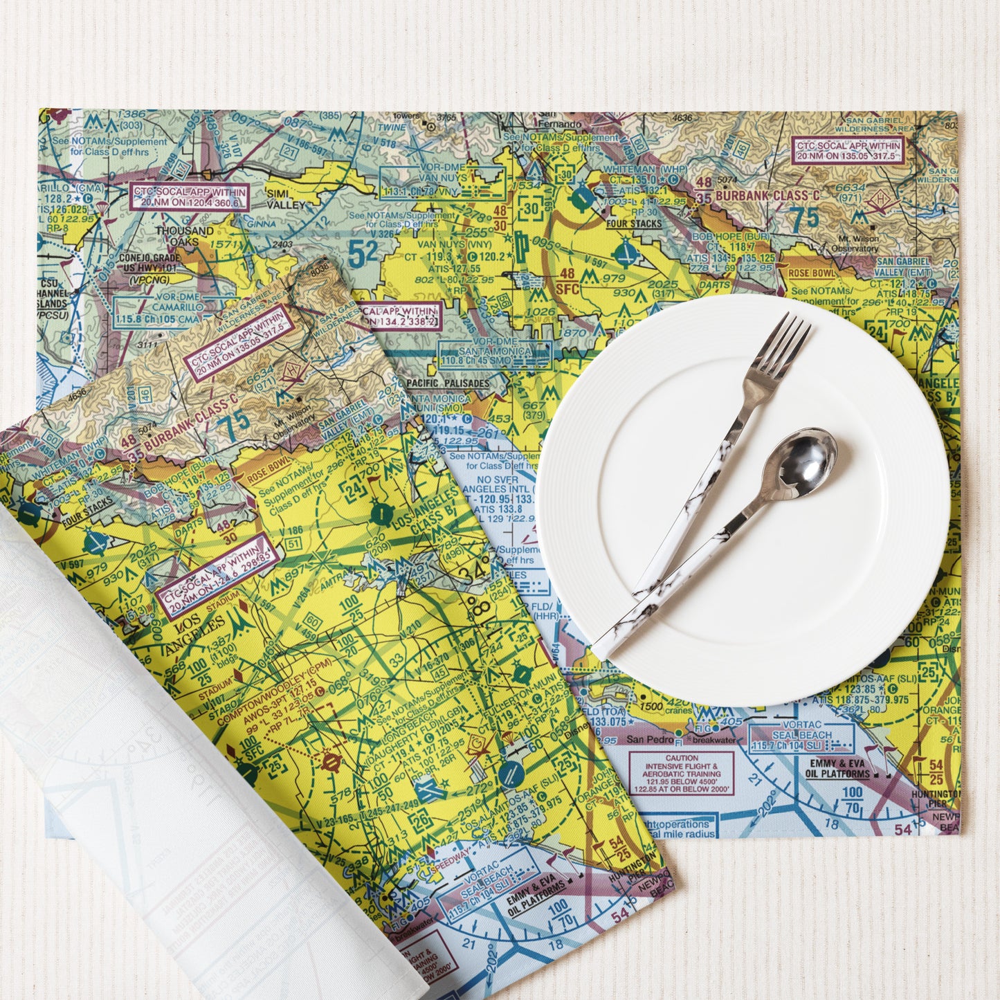 LAX TAC Chart kitchen placemat set of 4