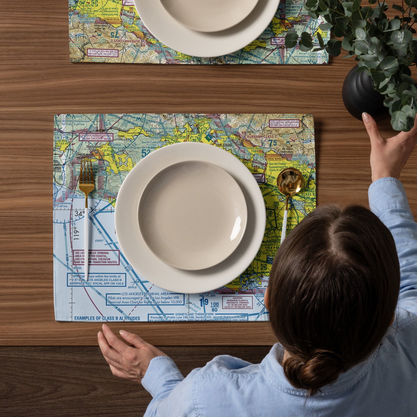 LAX TAC Chart kitchen placemat set of 4