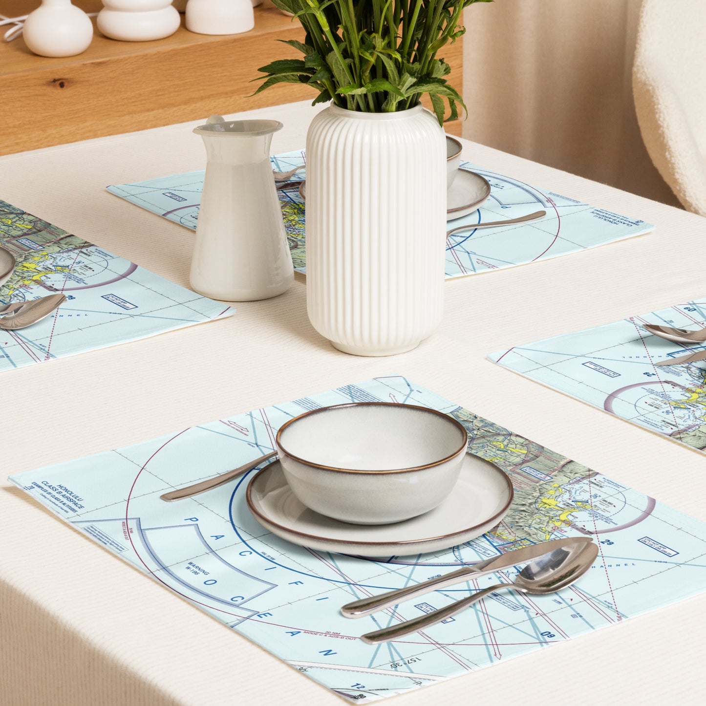 Honolulu Sectional Chart kitchen placemat set of 4