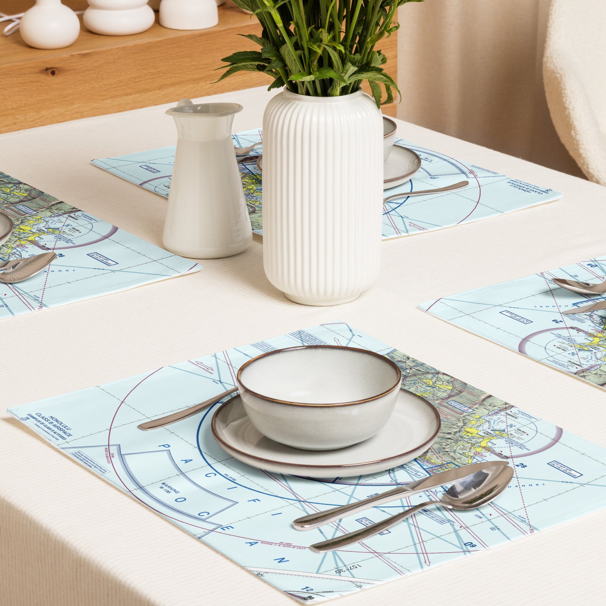 Honolulu Sectional Chart kitchen placemat set of 4