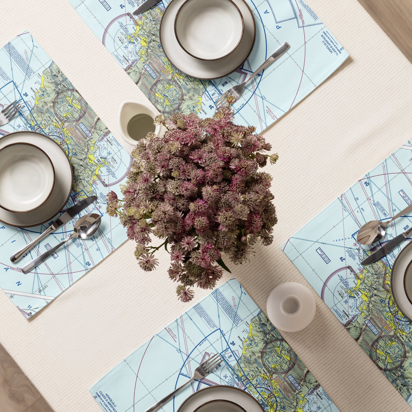Honolulu Sectional Chart kitchen placemat set of 4